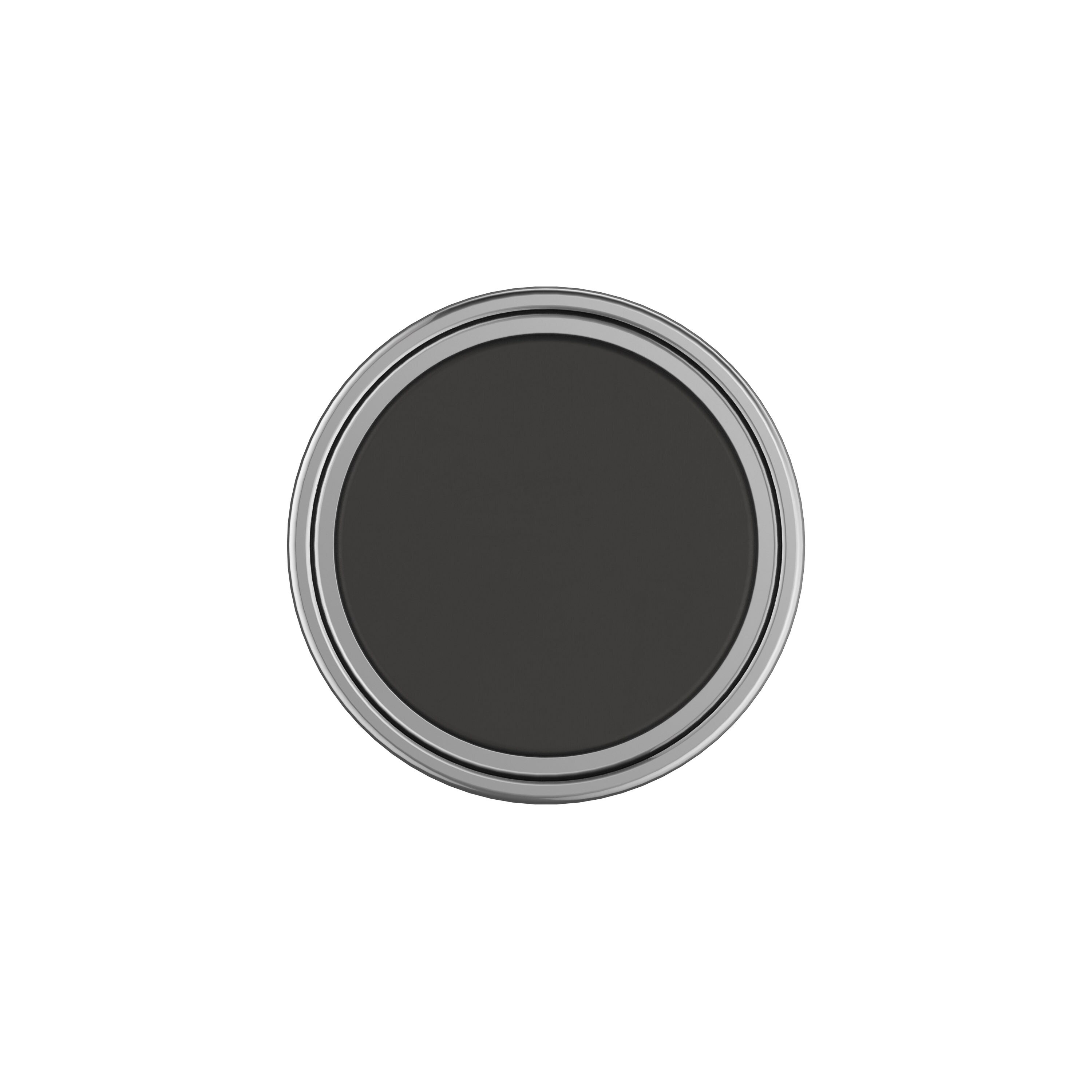1-3/8" Round Matte Black and Chrome Cabinet Knob