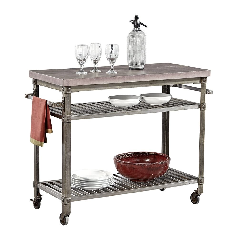 Home Styles Urban Style Aged Metal Outdoor Serving Cart In The Outdoor Serving Carts Department At Lowes Com