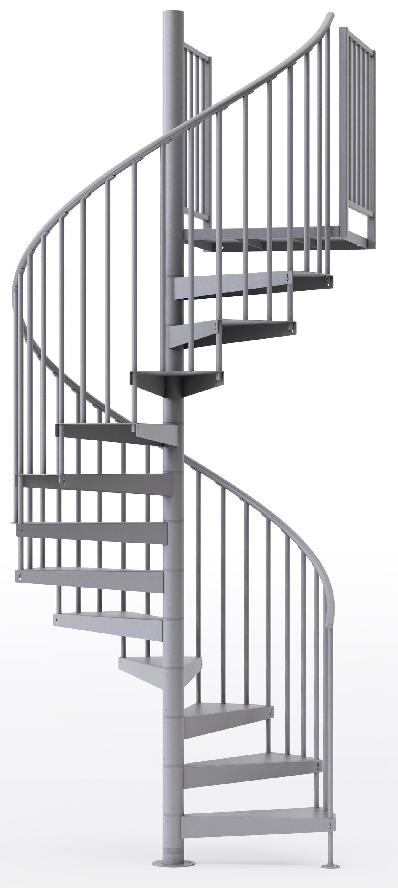 Mylen Stairs EP60G11G002 Condor 60-in x 9.5-ft 2 Platform Rails Gray Spiral Staircase Kit , Fits Height: 102-in to 114-in (11 treads) ( 11 Treads )
