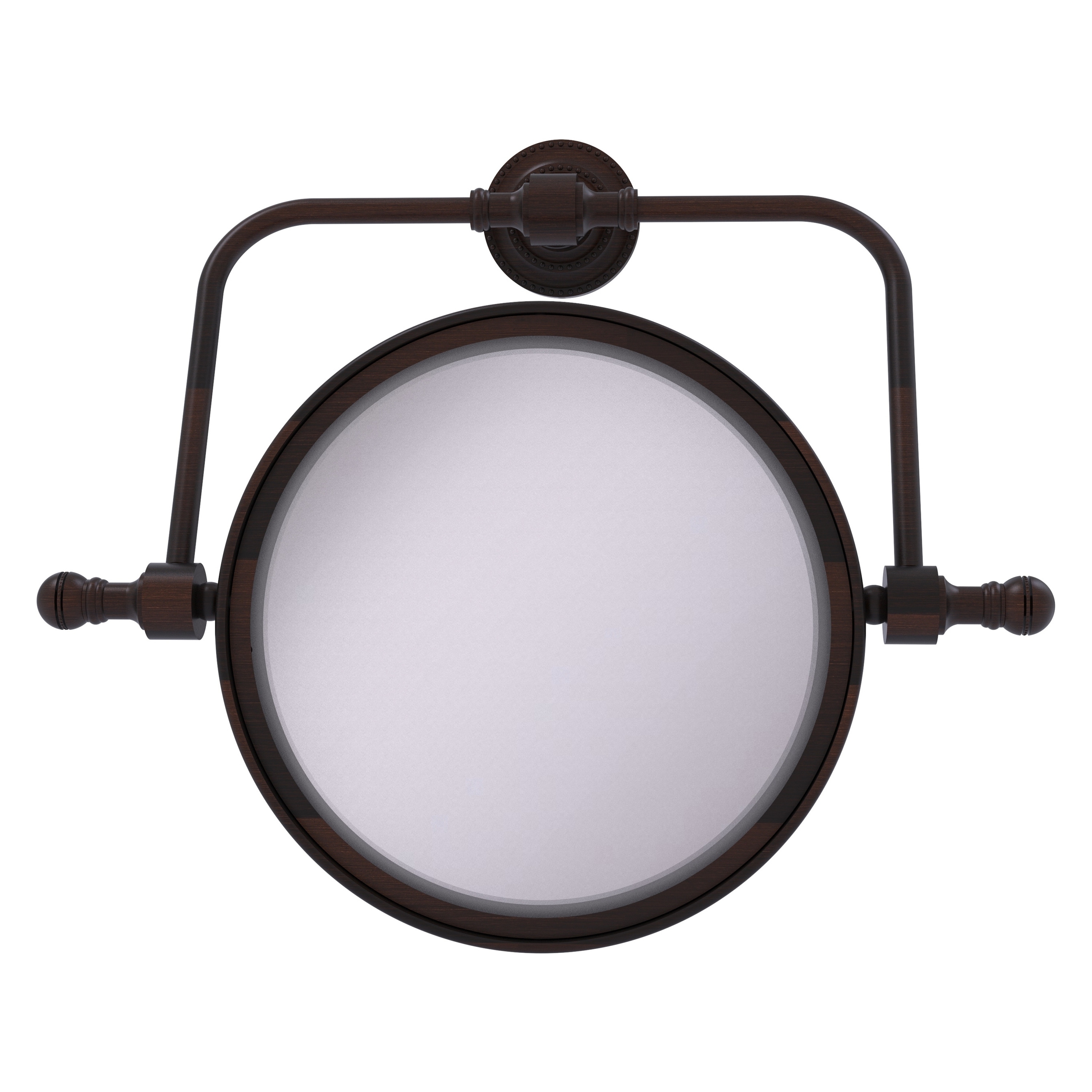 Allied Brass RDM-4/5X-VB Retro Dot 7-in x 8-in Distressed White Double-sided 5X Magnifying Wall-mounted Vanity Mirror
