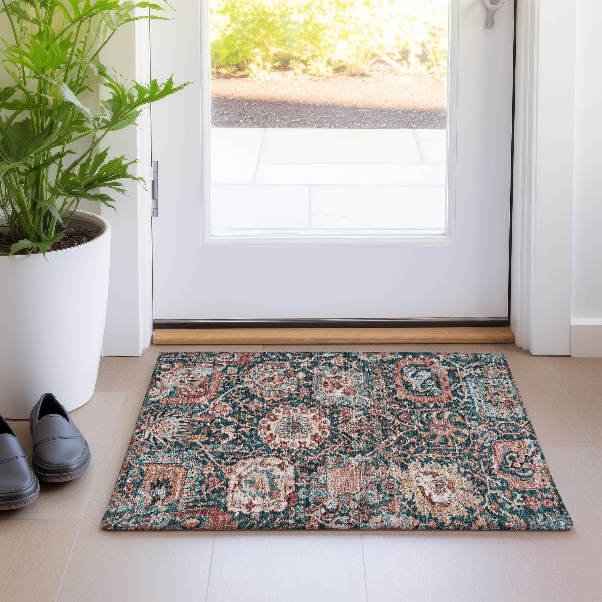 Addison Rugs ACN1324SM20X30 Chantille ACN1324SM 2 x 3 (ft) Polyester Salmon Rectangular Indoor/Outdoor Geometric Machine washable Area rug