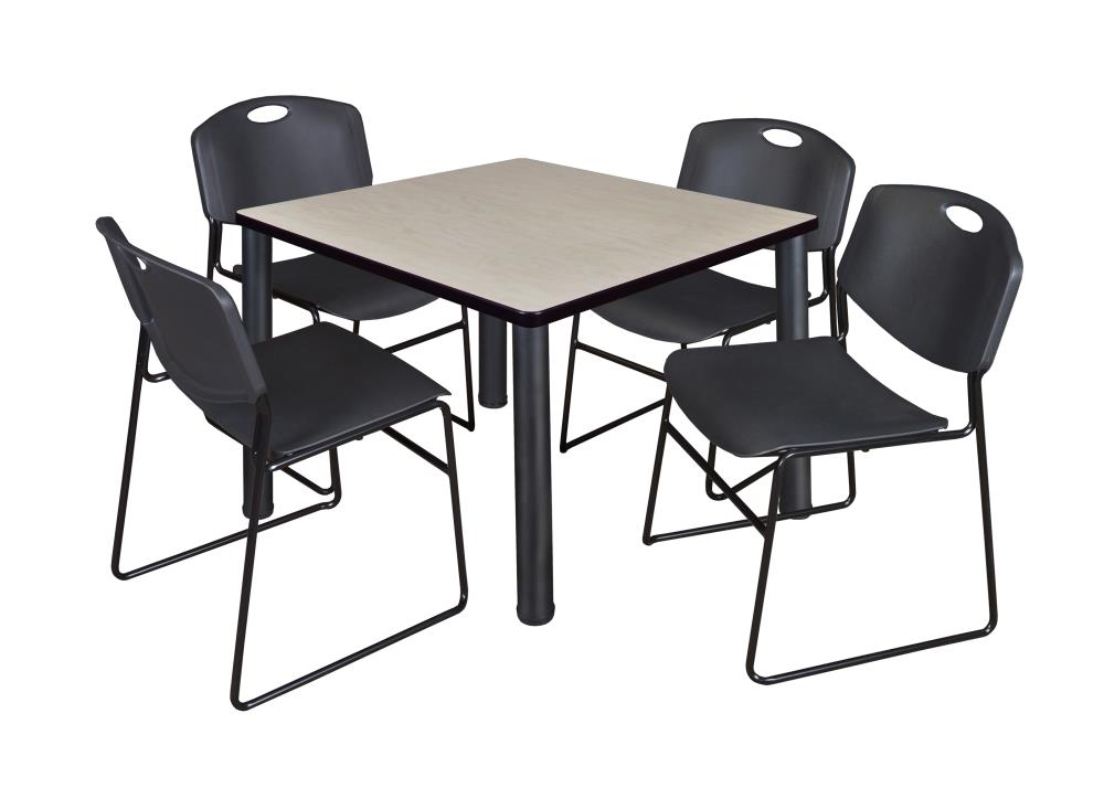 Regency TB3636PLBPBK44BK Breakroom Off-white 4-Person Training Table (36-in W x 29-in H)