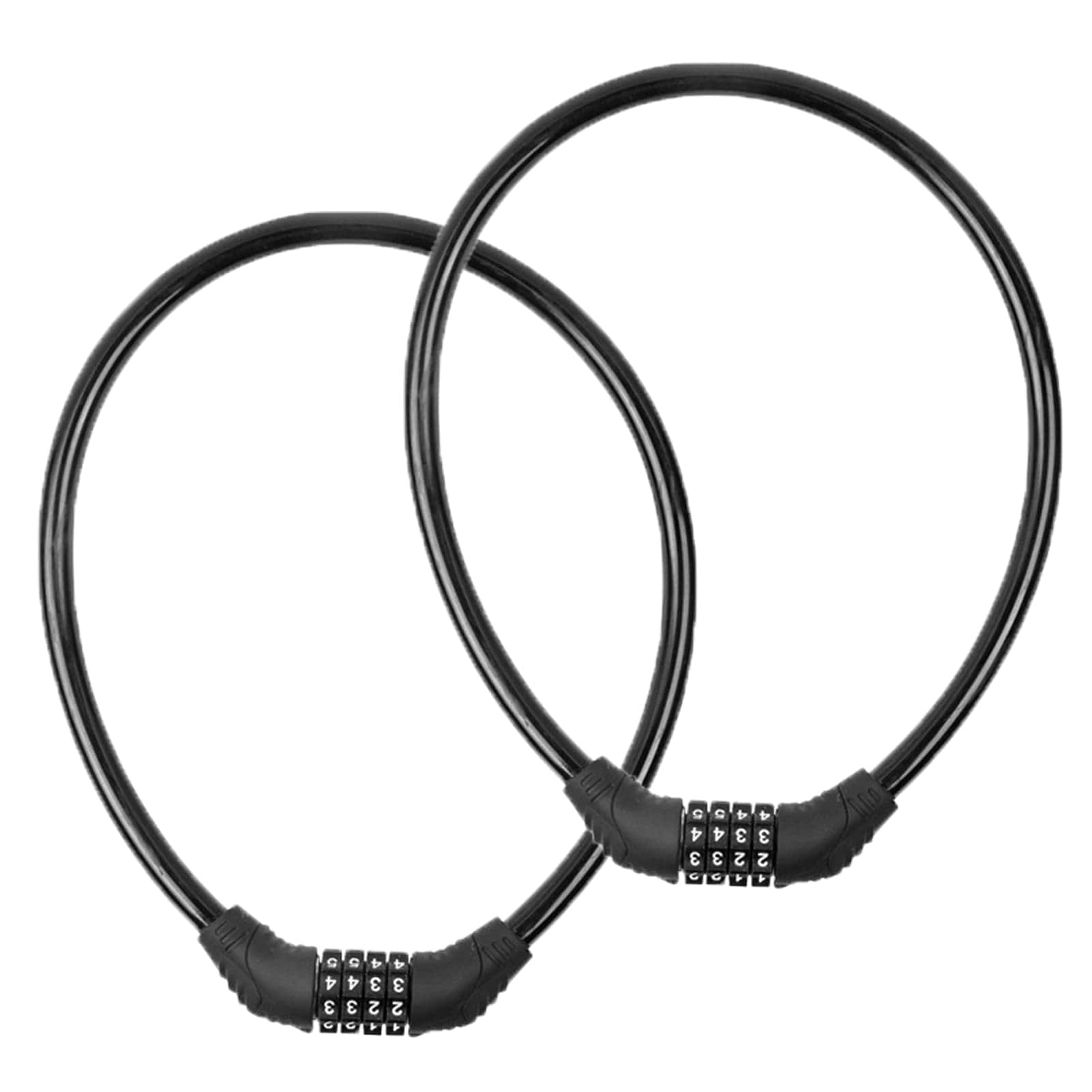 Phyfalip  2 pack bike cable locks resettable 4 digit combination security self coiling flexible steel cable weather resistant PVC coating for