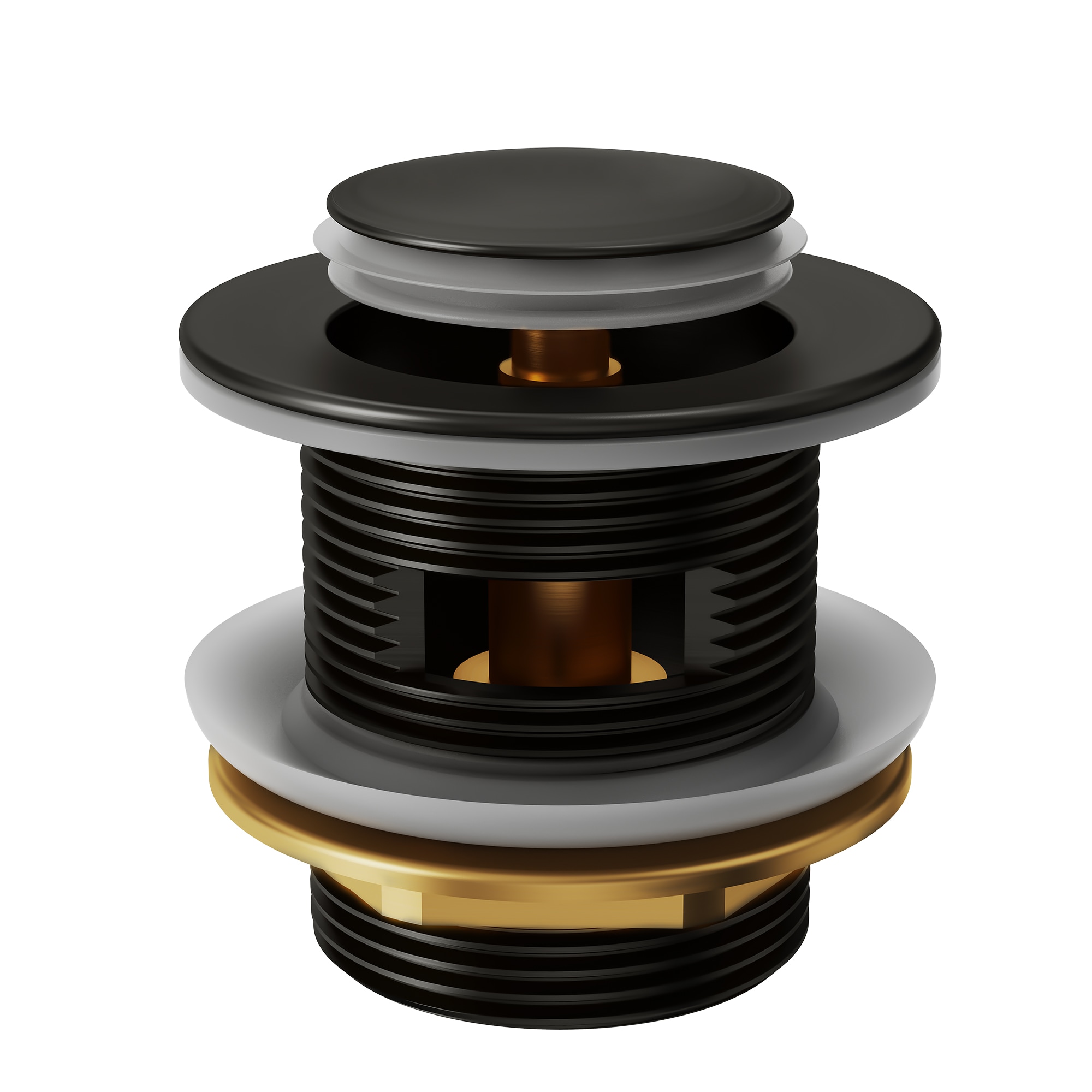 EVERSTEIN  Matte Black 2.36 in. Brass Pop Up Bathtub Drain with Overflow