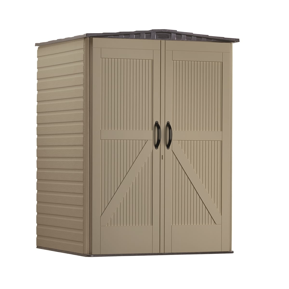 5-ft x 4-ft Roughneck Resin Storage Shed (Floor Included) in Brown | - Rubbermaid 1893230