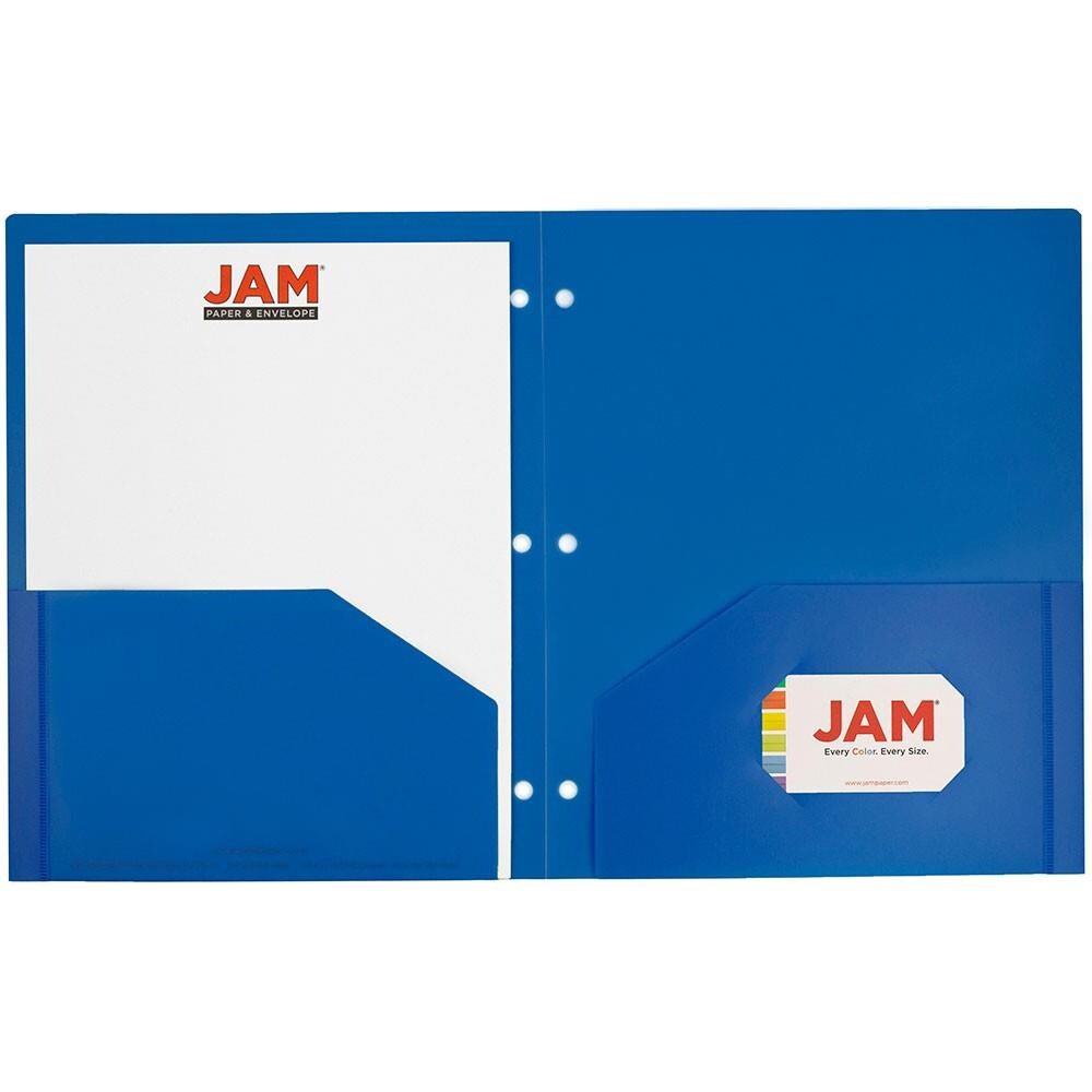 Jam Paper 6-pack Assorted Plastic 9-in X 12-in Pocket Folder In The 