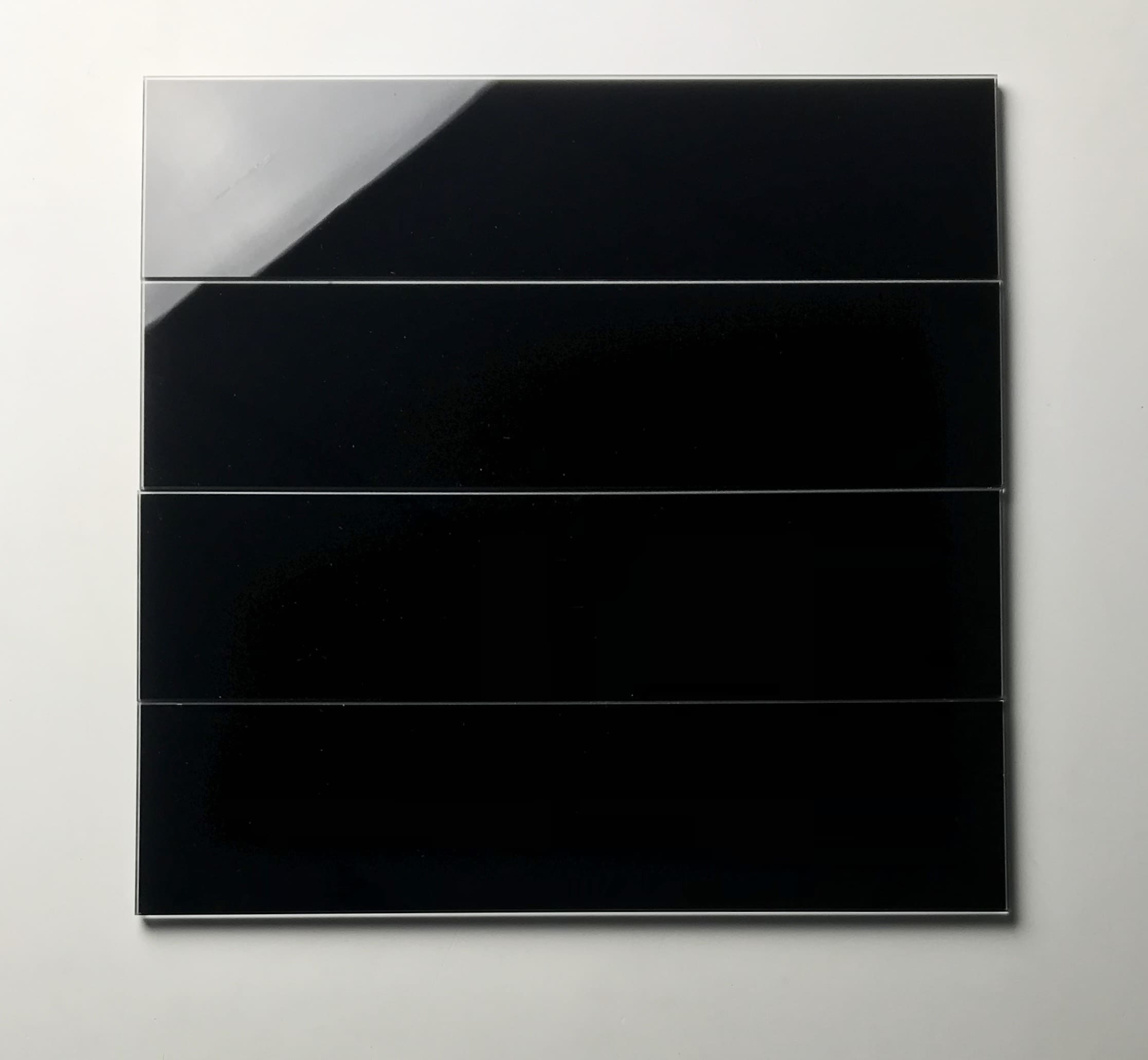 Abolos LWSFEG0312-CA Reflections Black 3-in x 12-in Glossy Glass Subway Standard Wall Tile ( 11-sq ft Carton )