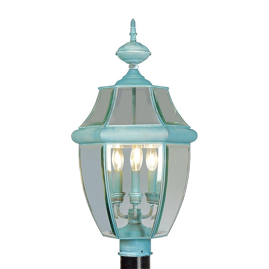 Livex Lighting Monterey 60-Watt 23.5-in Antique Brass Traditional Post Light Livex Lighting Monterey 60-Watt 23.5-in Antique Brass Traditional Post Light