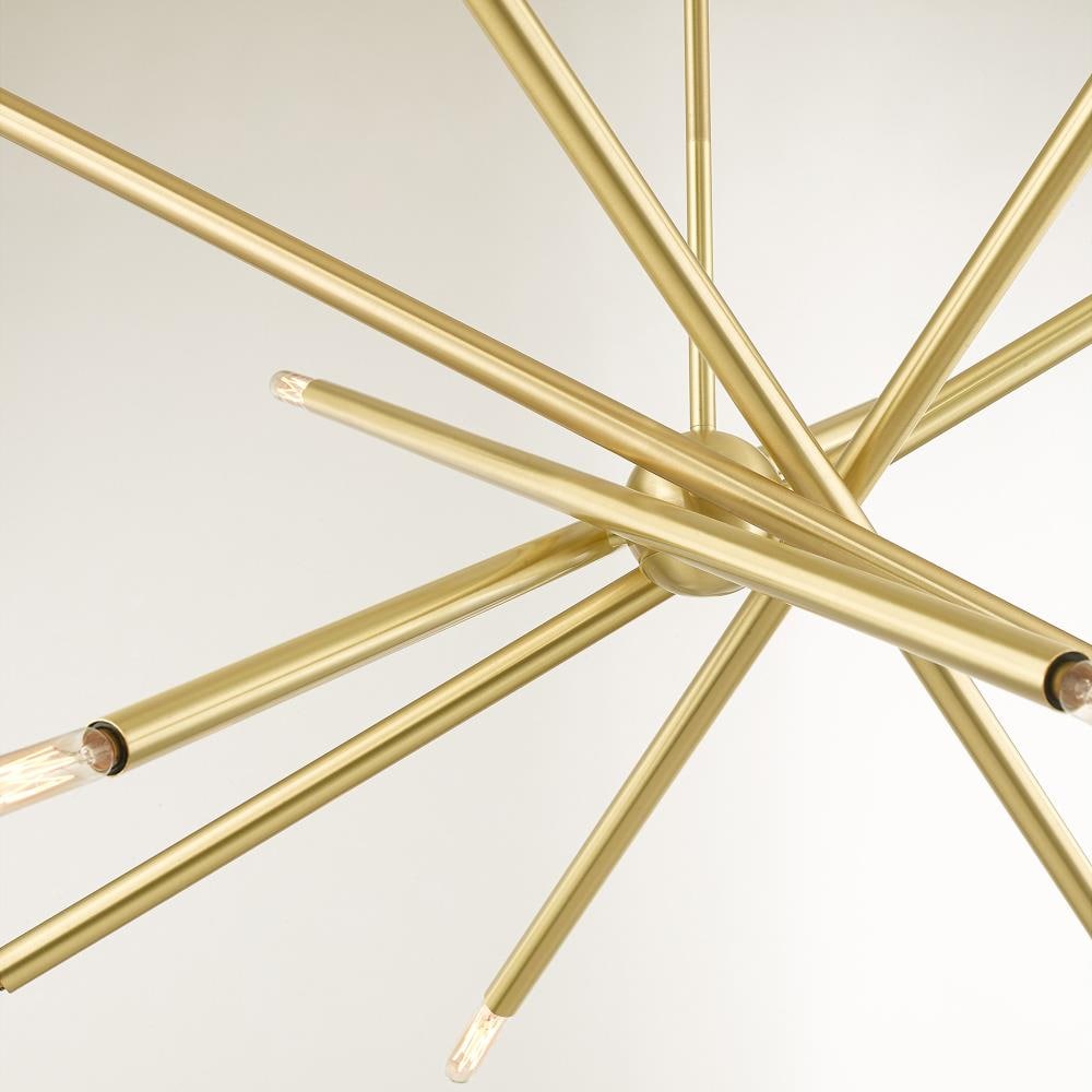Satin Brass Sputnik 12-Light Chandelier with Adjustable Stems