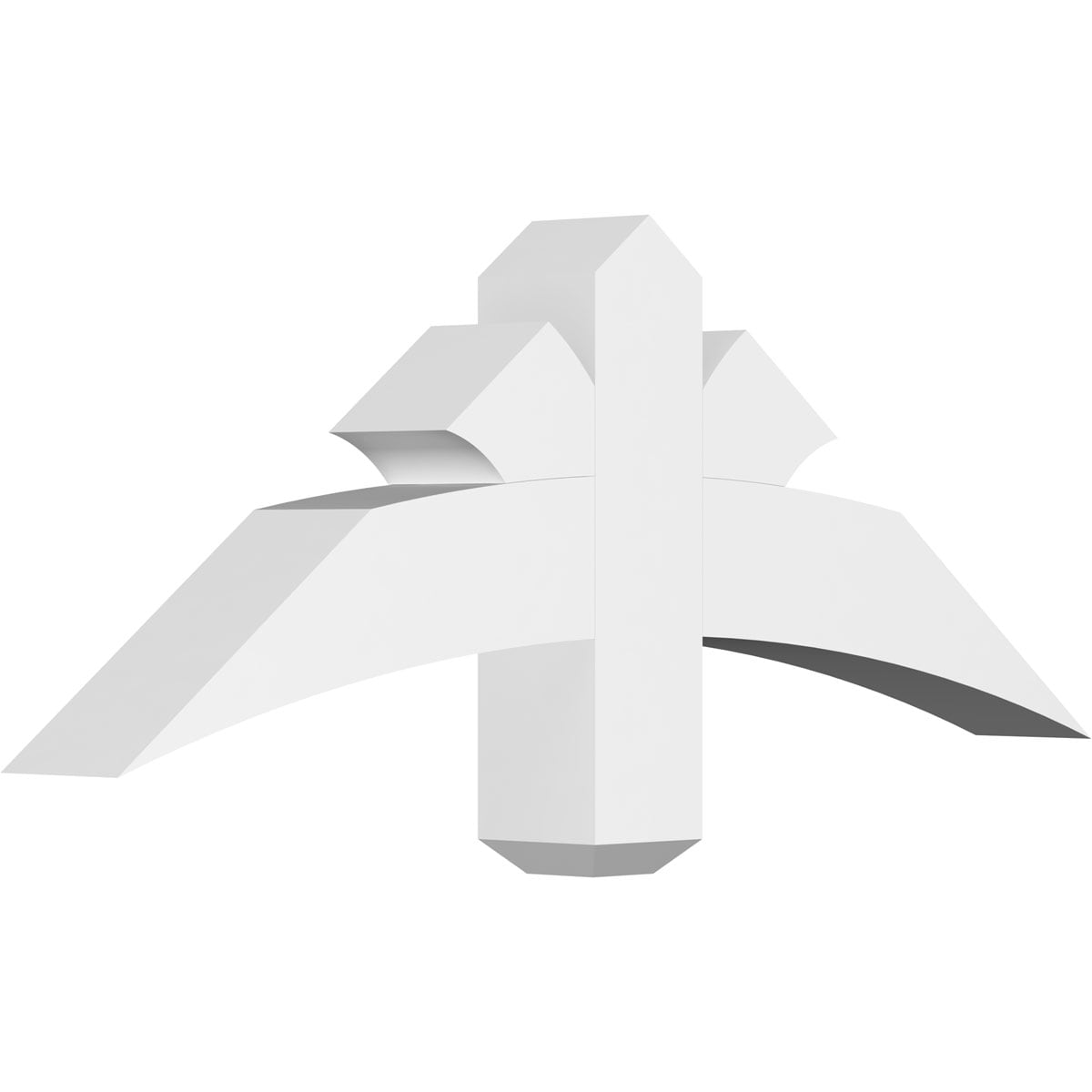 Ekena Millwork GBP036X14X0404DAV00 Davenport White PVC Gable bracket