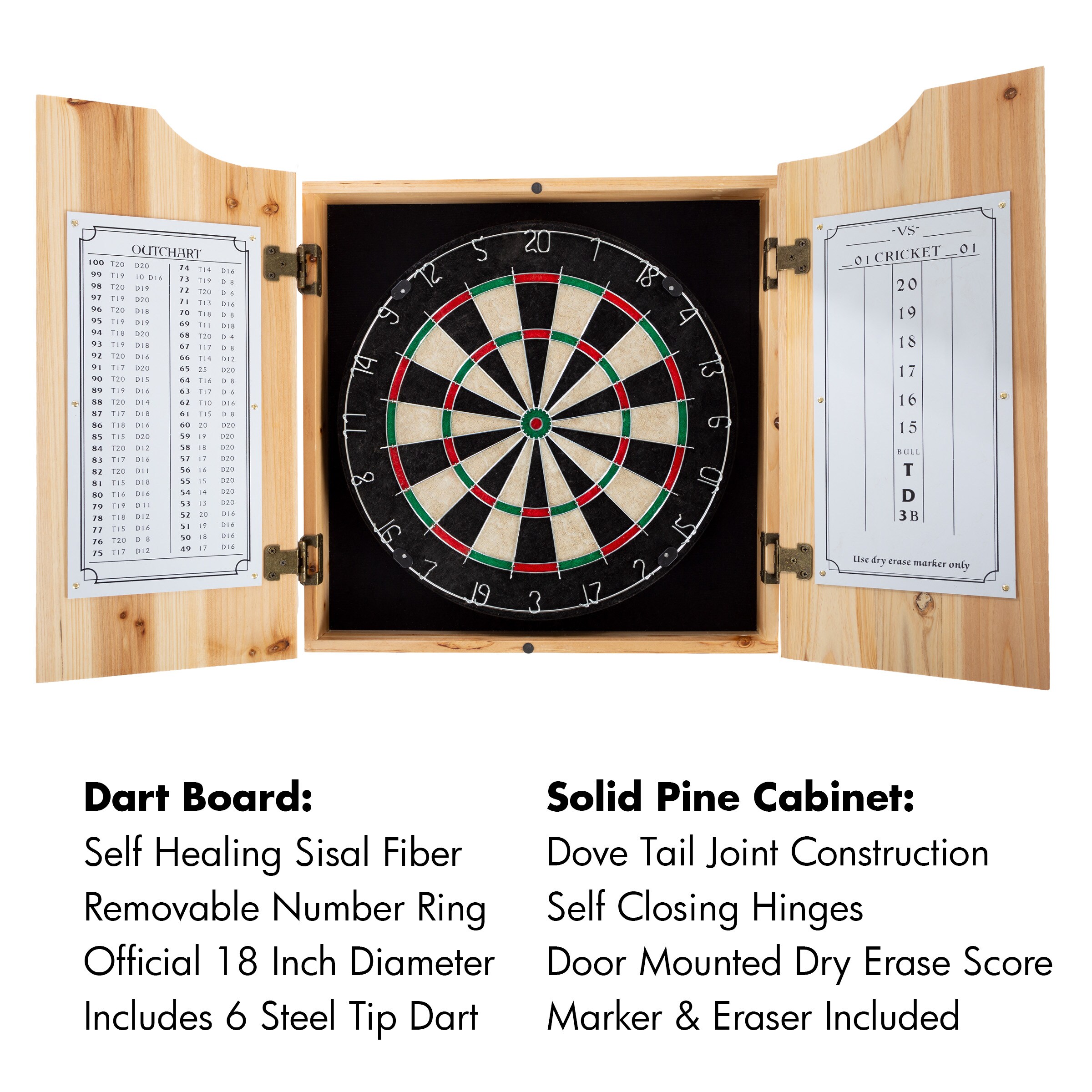 Trademark Gameroom LRG7000-OSU-BLK Dartboard-Cabinets - View #3
