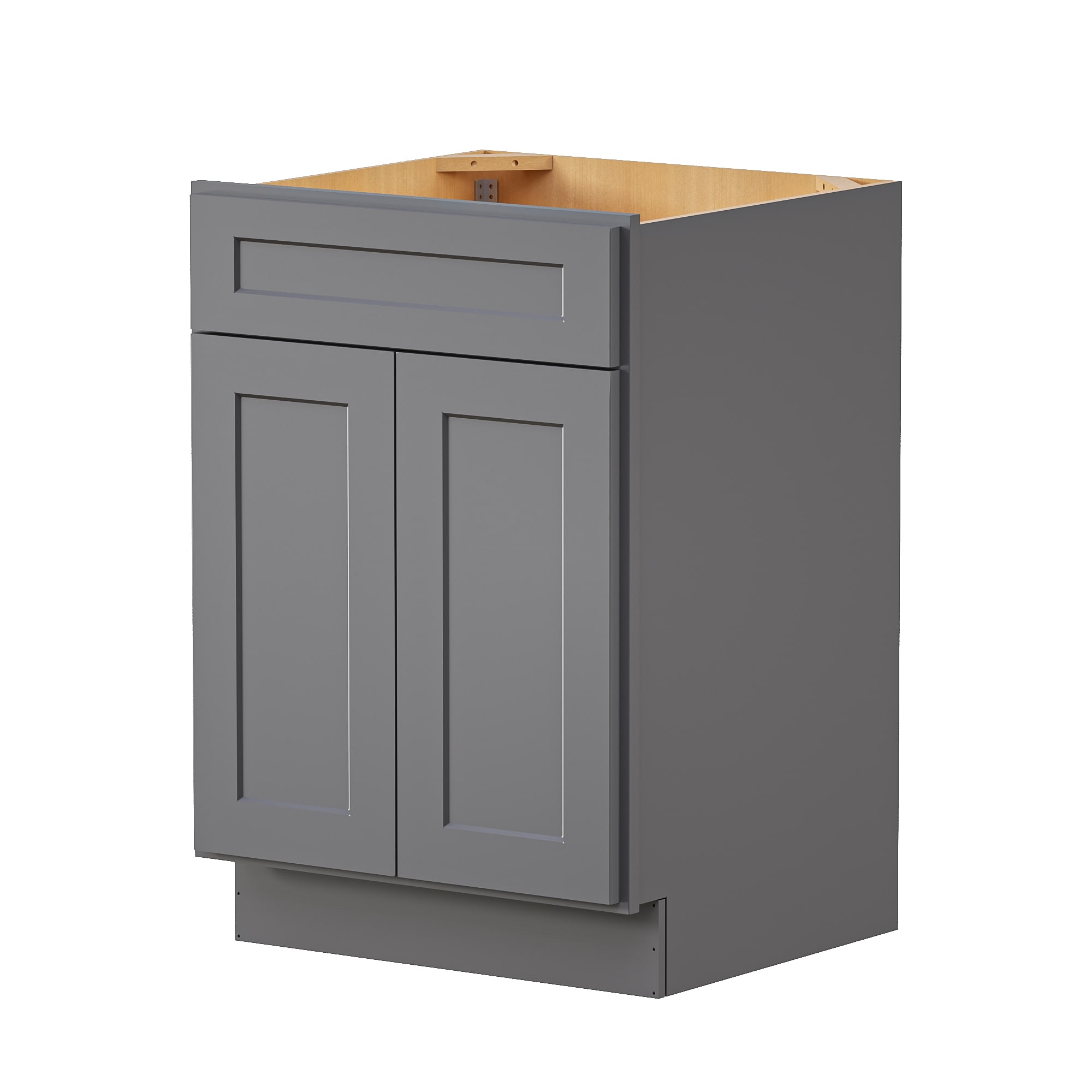 LOVMOR SF-Y-VS-CG-17 24 in. W x 21 in. D x 34.5 in. H Bathroom Vanity Base Cabinet without Top in Shaker Charcoal