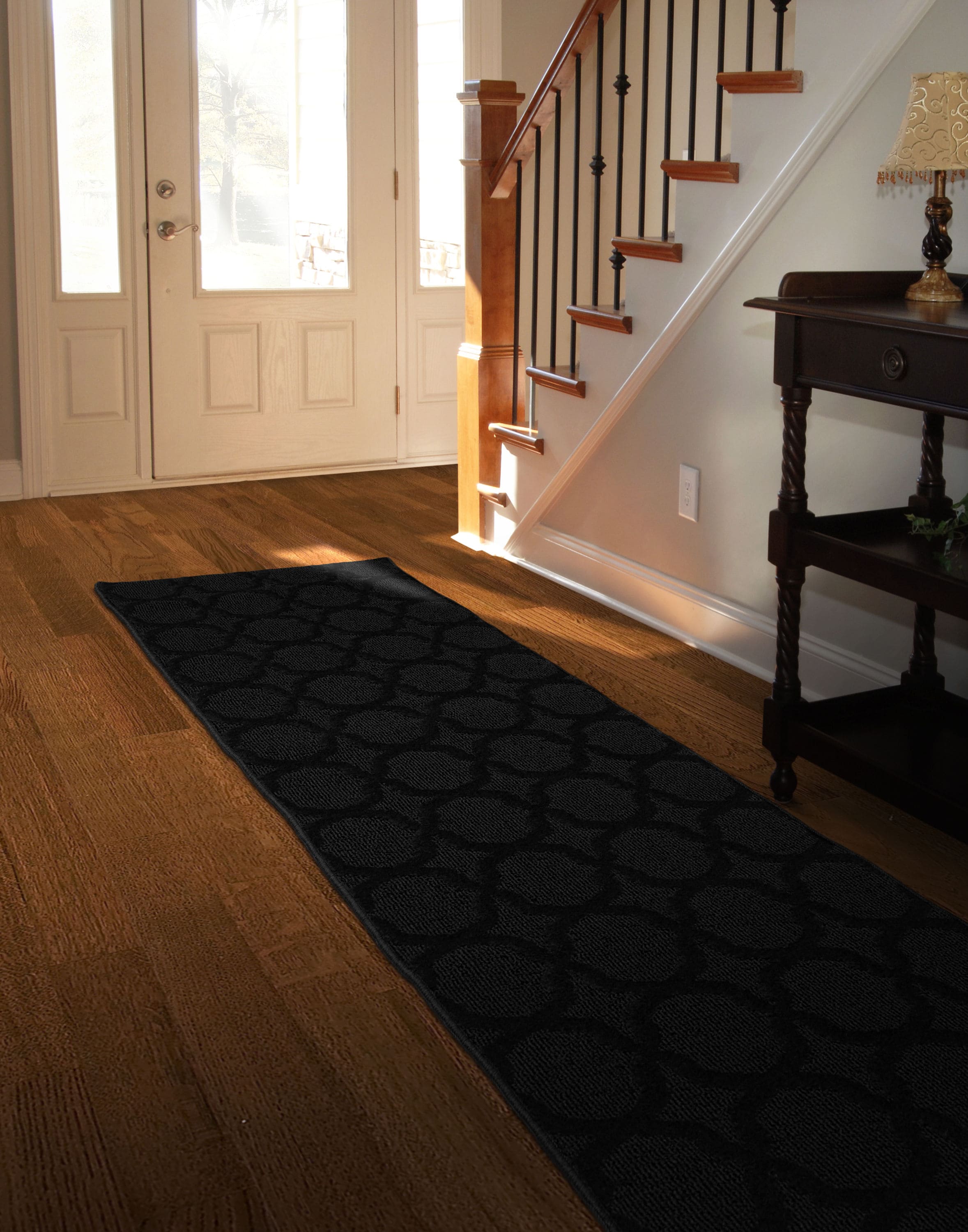 Garland Rug CL100N02409615 Sparta 2 x 8 (ft) Tufted Polypropylene Black Rectangular Indoor Geometric Farmhouse/Cottage Runner rug