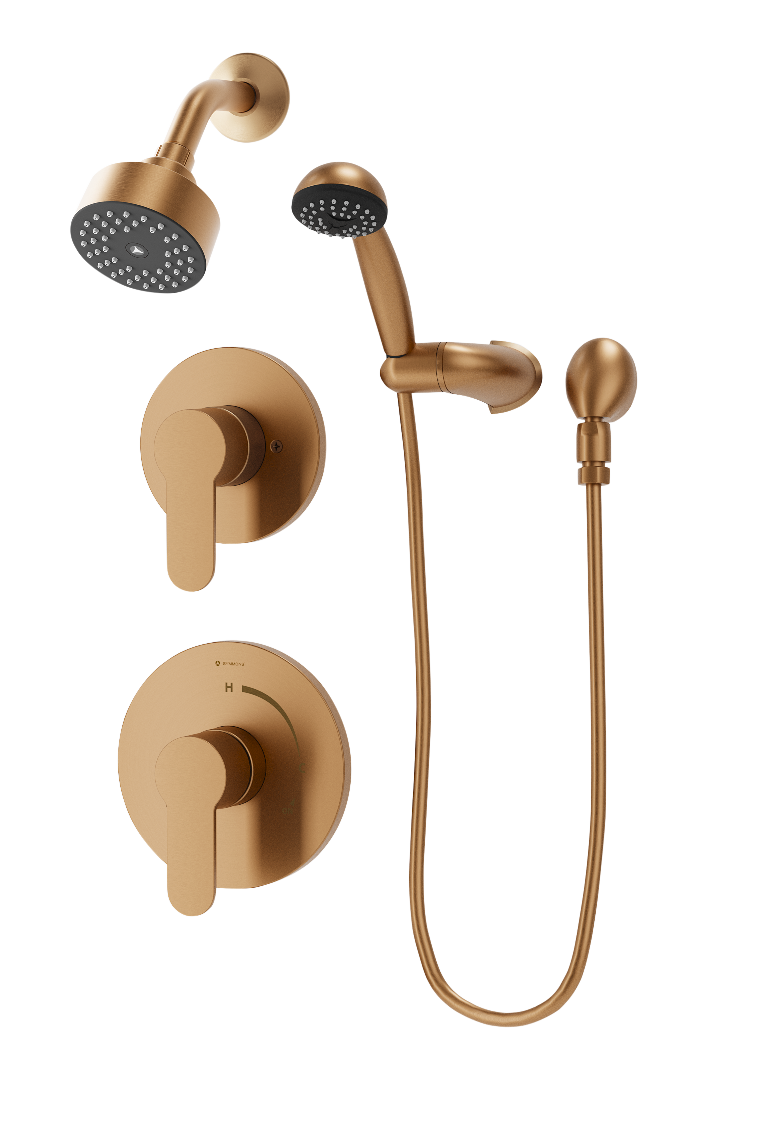 Symmons 6705TRMBBZ Brushed Bronze 2-handle Multi-head Round Shower Faucet (Valve Not Included)