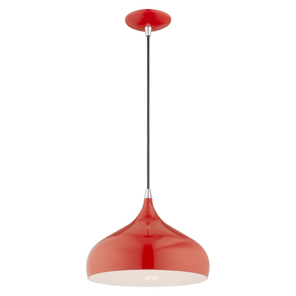 Shiny Red Aluminum Mini Pendant Light for Indoor/Outdoor