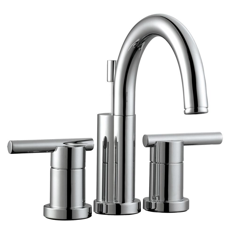 Design House 525766 Geneva Polished Chrome 4-in centerset 2-handle WaterSense Residential Handle Bathroom Sink Faucet with Drain