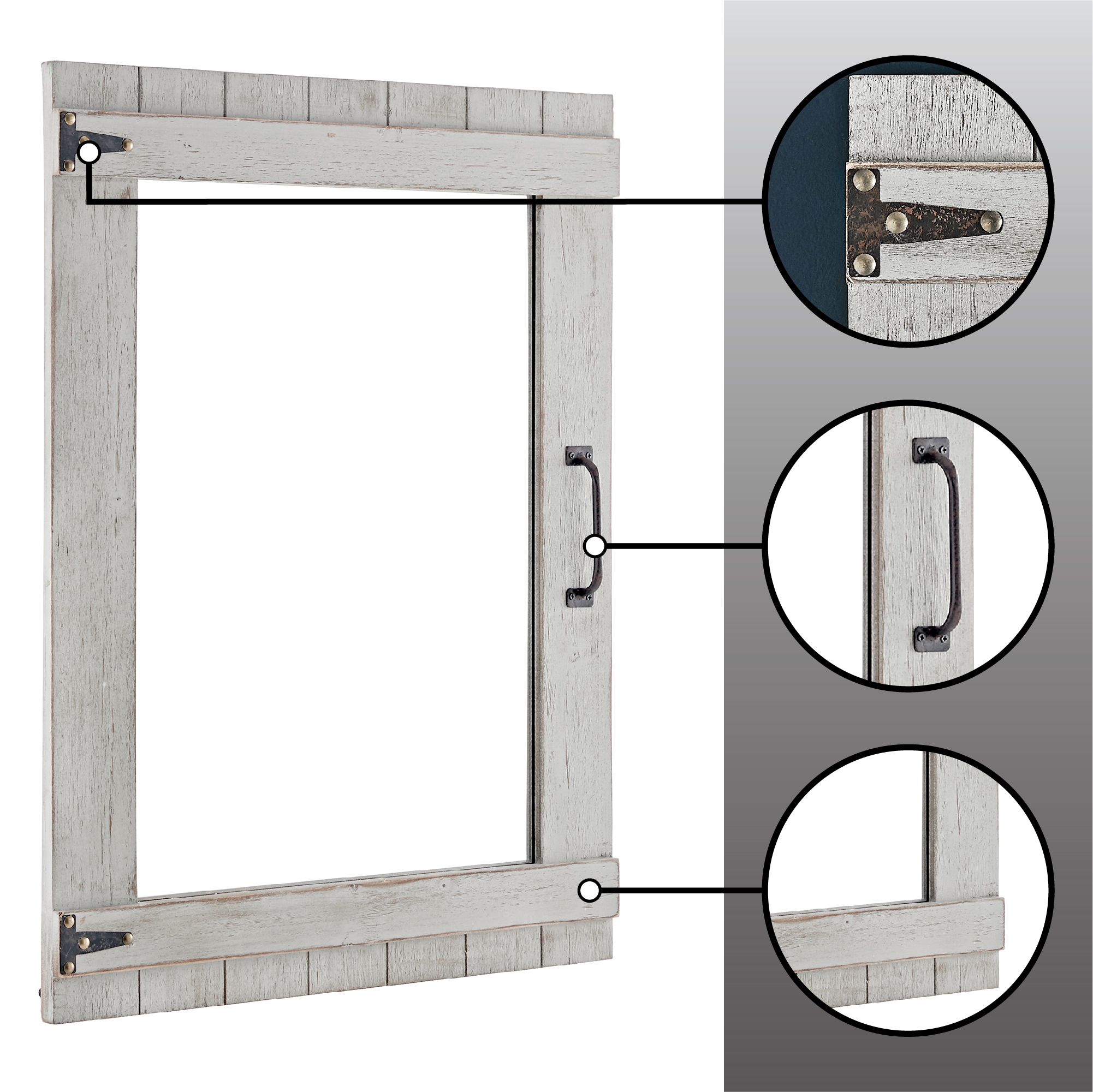 FirsTime FirsTime and Co 24-in W x 32-in H Rustic Gray Framed Wall Mirror  in the Mirrors department at