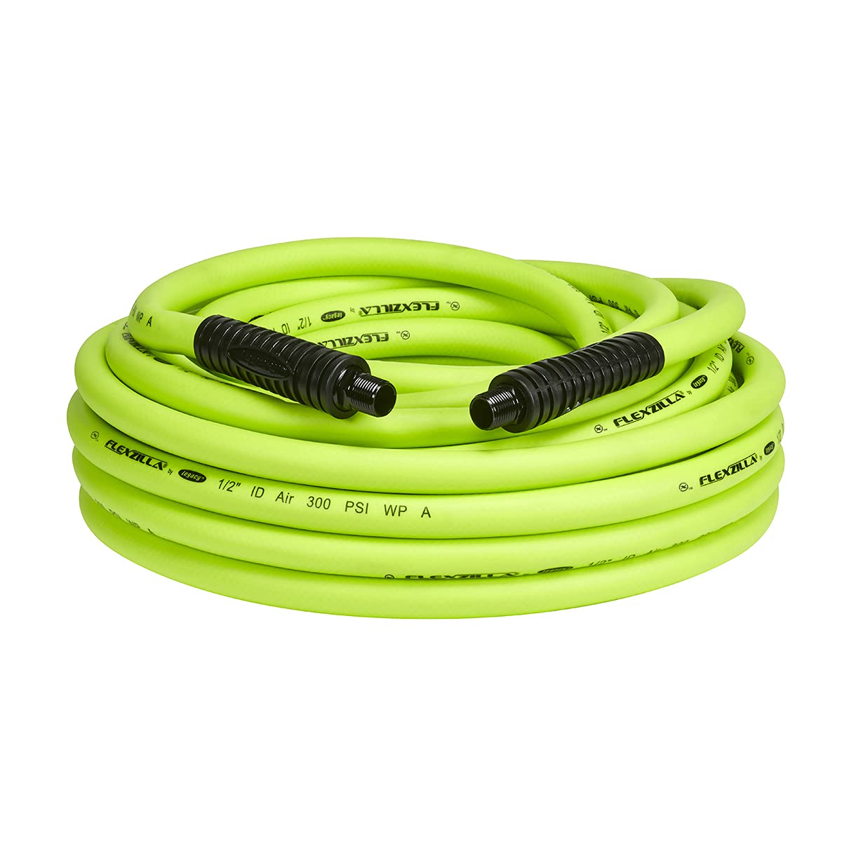 Flexzilla 1/2 in. x 50 ft. Heavy Duty Air Hose with 3/8 in. MNPT Fittings - ZillaGreen #HFZ1250YW3