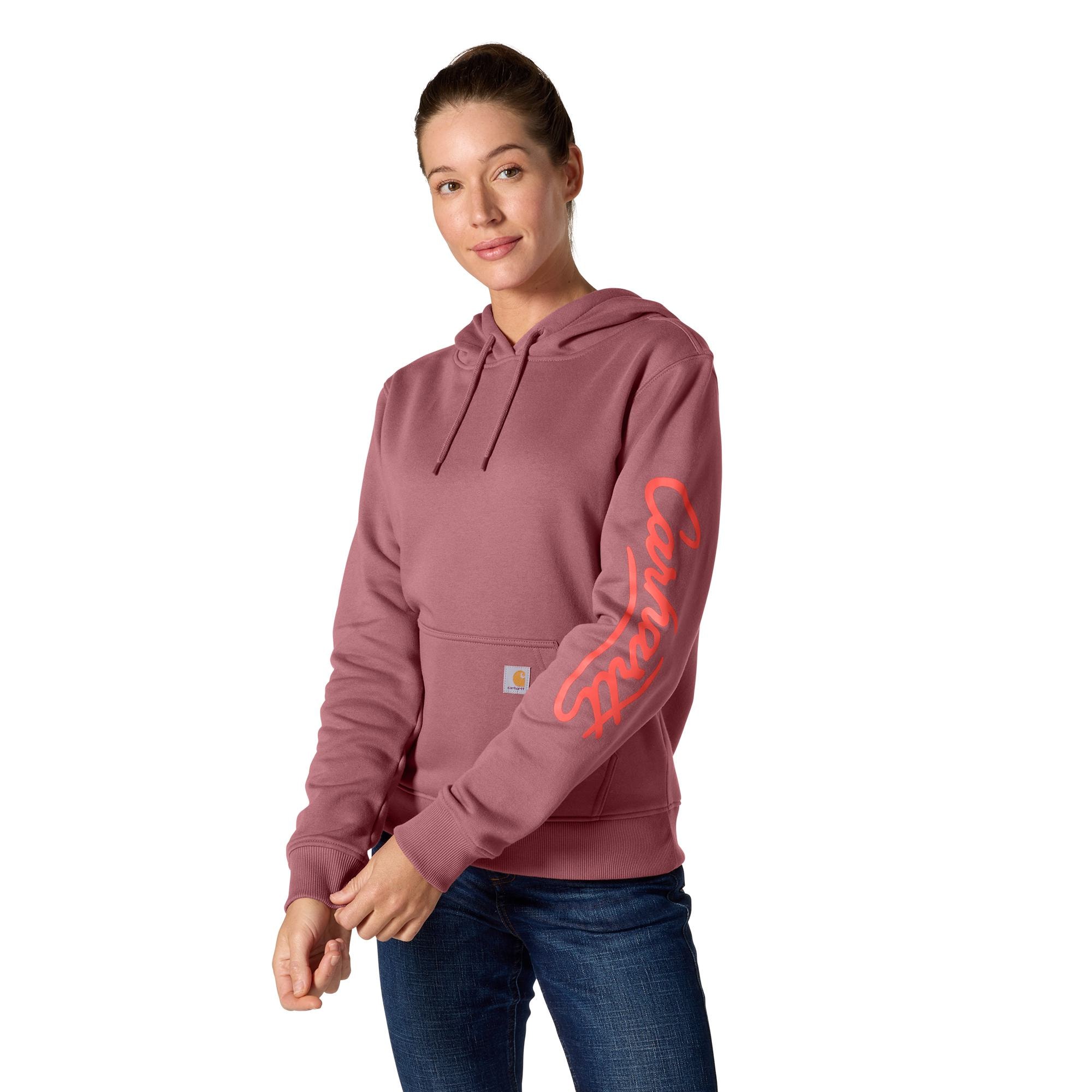 Carhartt Women's Pink Light weight Fleece Long sleeve Graphic Sweatshirt ( S )