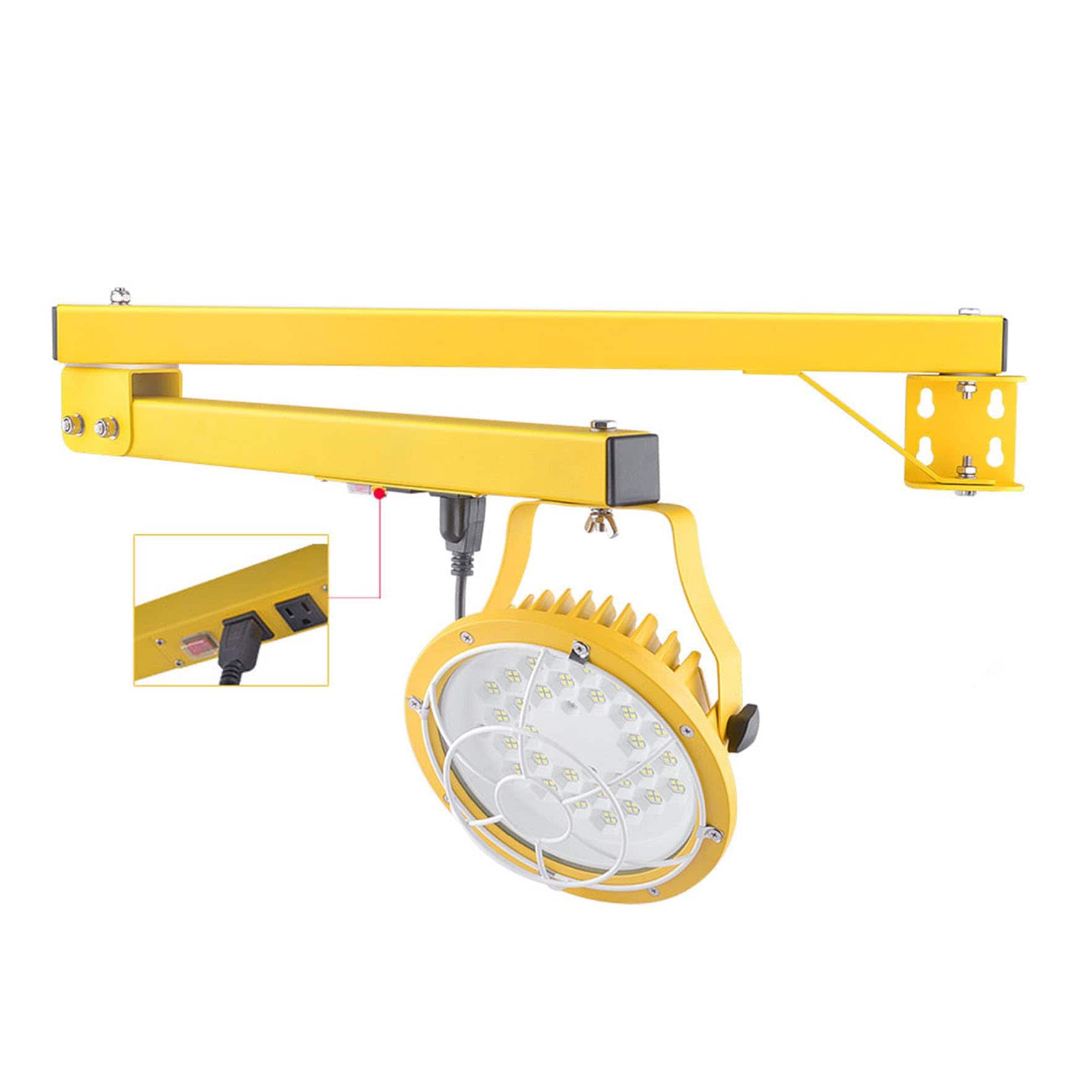 Ahfiwaso  50W LED Loading Dock Light with 43 inch Folding Arm 3000K 4000K 5000K Adjustable 6500 Lumens 360 Degree Rotatable Lamp Head IP65 Heavy