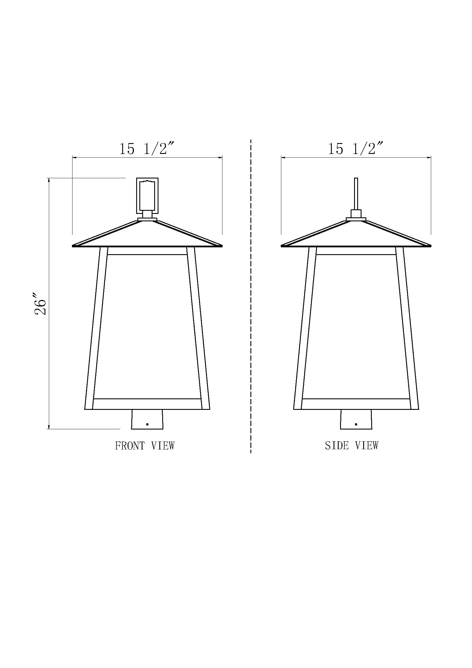 Z-Lite 5015PHXLS-BK Post-Lights - View #6