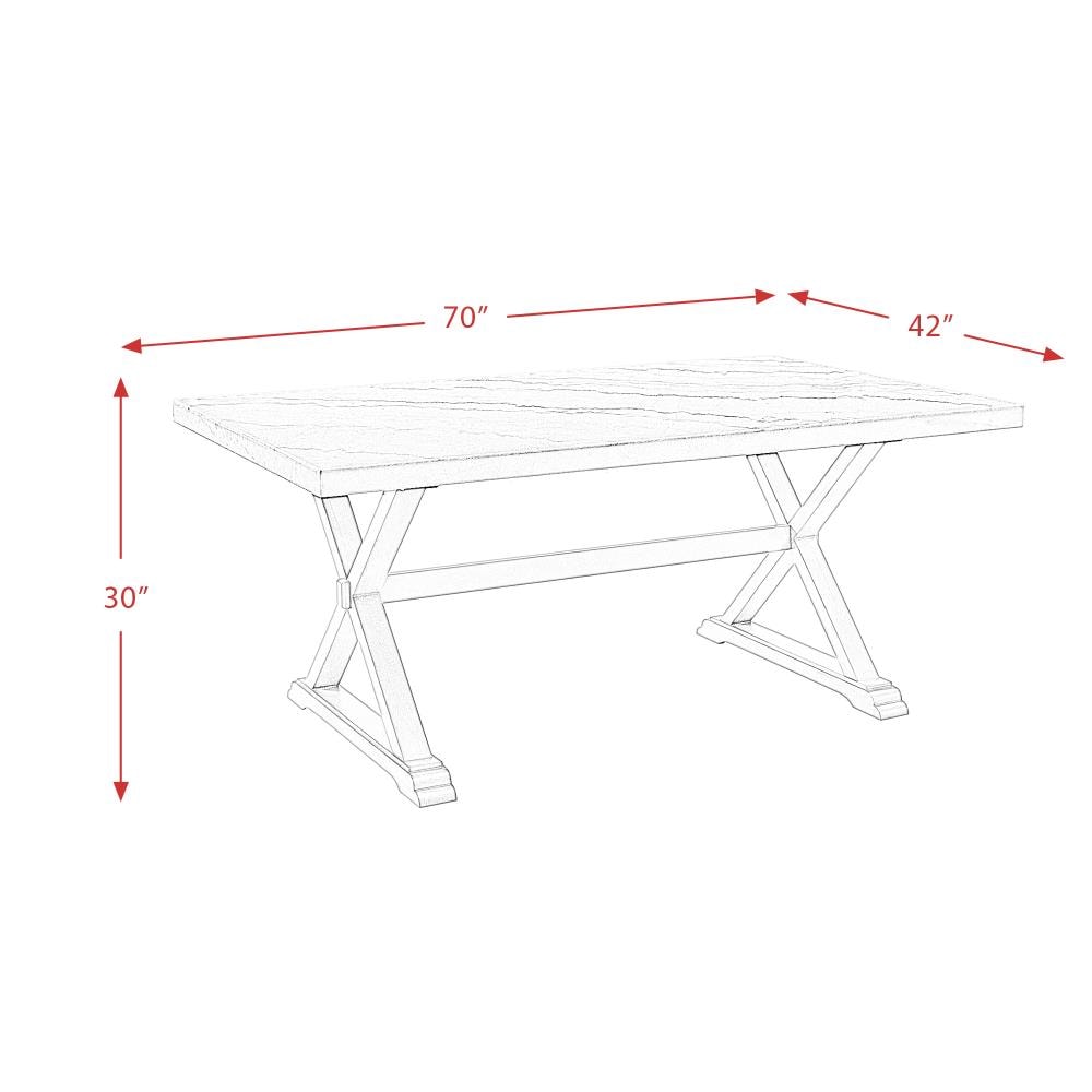 Picket House Furnishings Landon White Transitional Dining Table, Marble ...