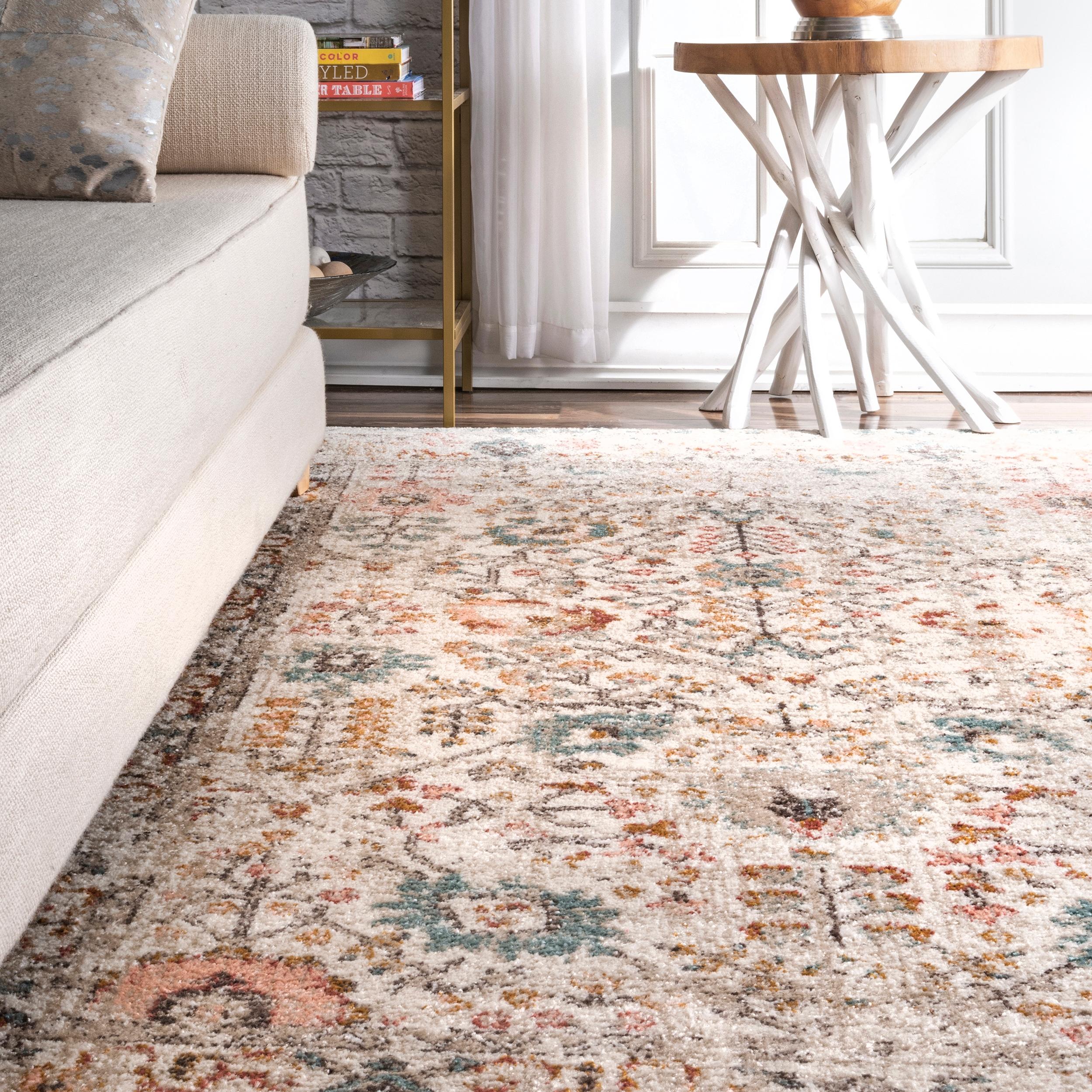 Lenore Vintage Beige Floral Transitional 2'6" x 6' Runner Rug
