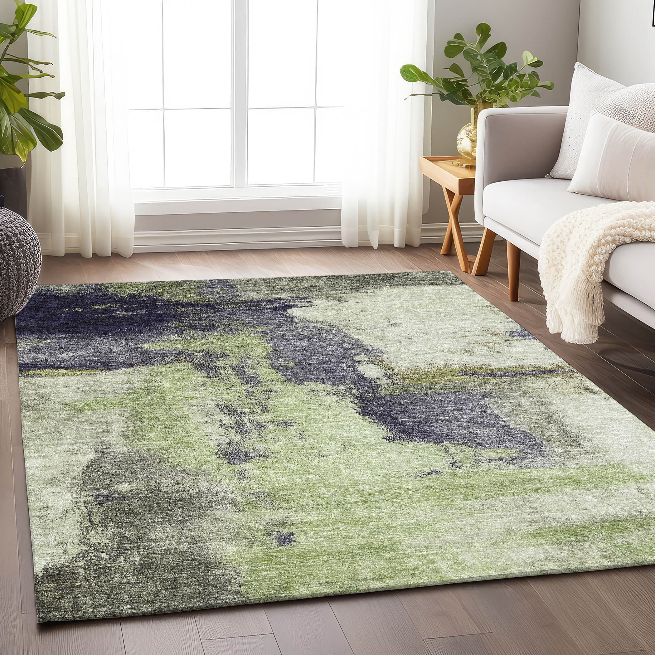 Addison Rugs ACN1068FE5X8 Chantille ACN1068FE 5 x 7 (ft) Polyester Fern Rectangular Indoor/Outdoor Geometric Machine washable Area rug