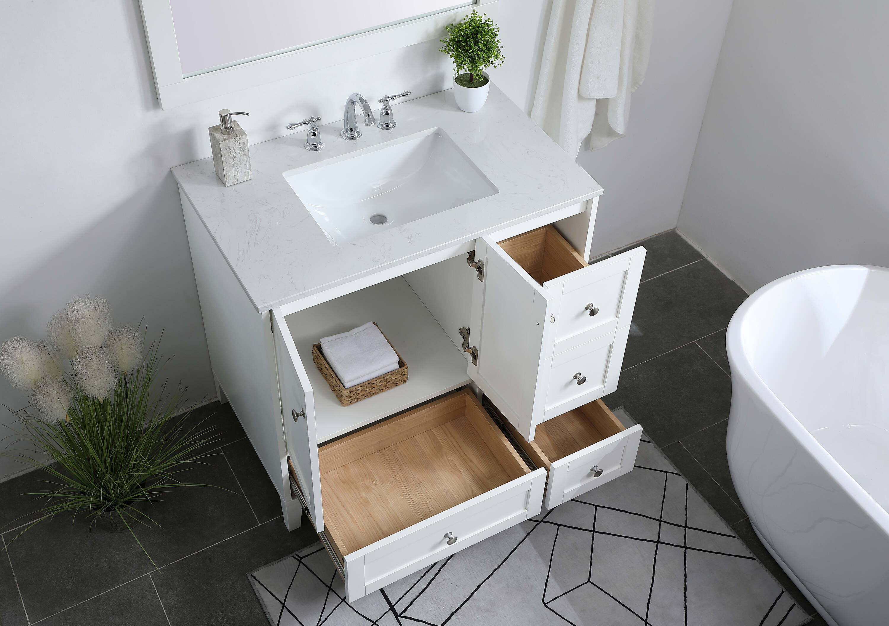 Elegant Decor FI54036WH Bath-Vanity-Combo - View #9