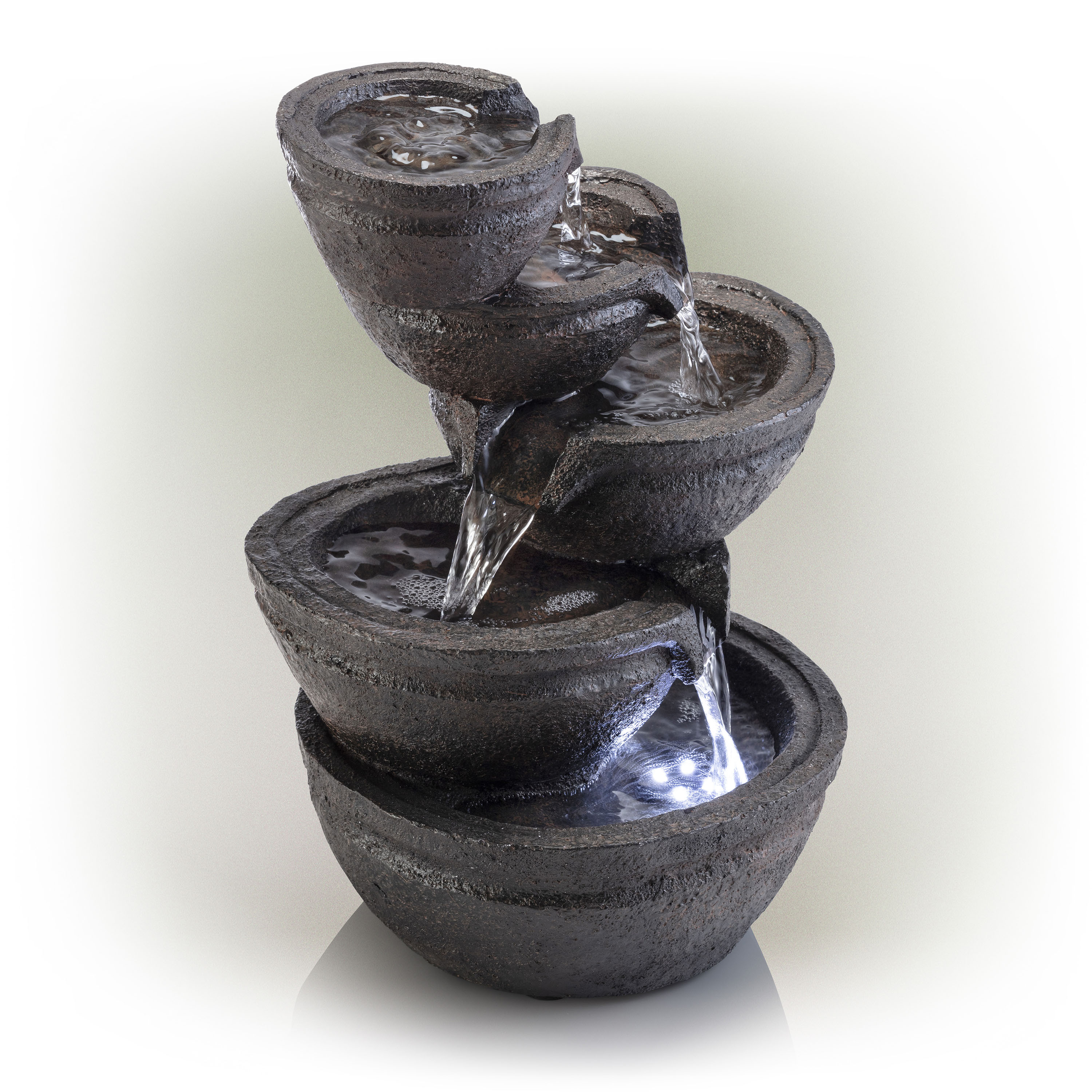 Alpine Corporation 13-in H Resin Water Tiered Outdoor Fountain Pump ...