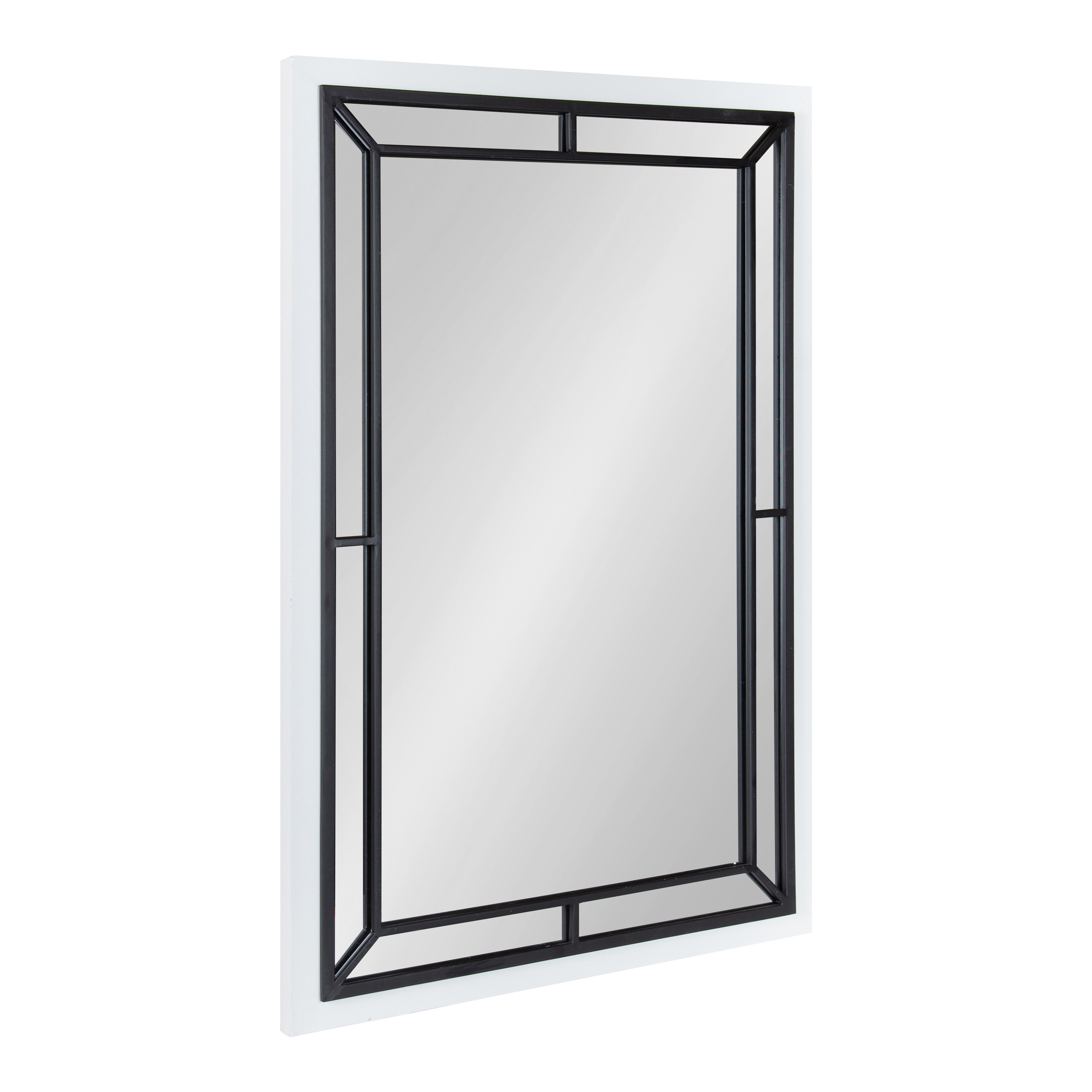 Kate and Laurel 219511 Audubon 24.0-Inches W x 36-Inches H Rectangle White Framed Wall Mirror