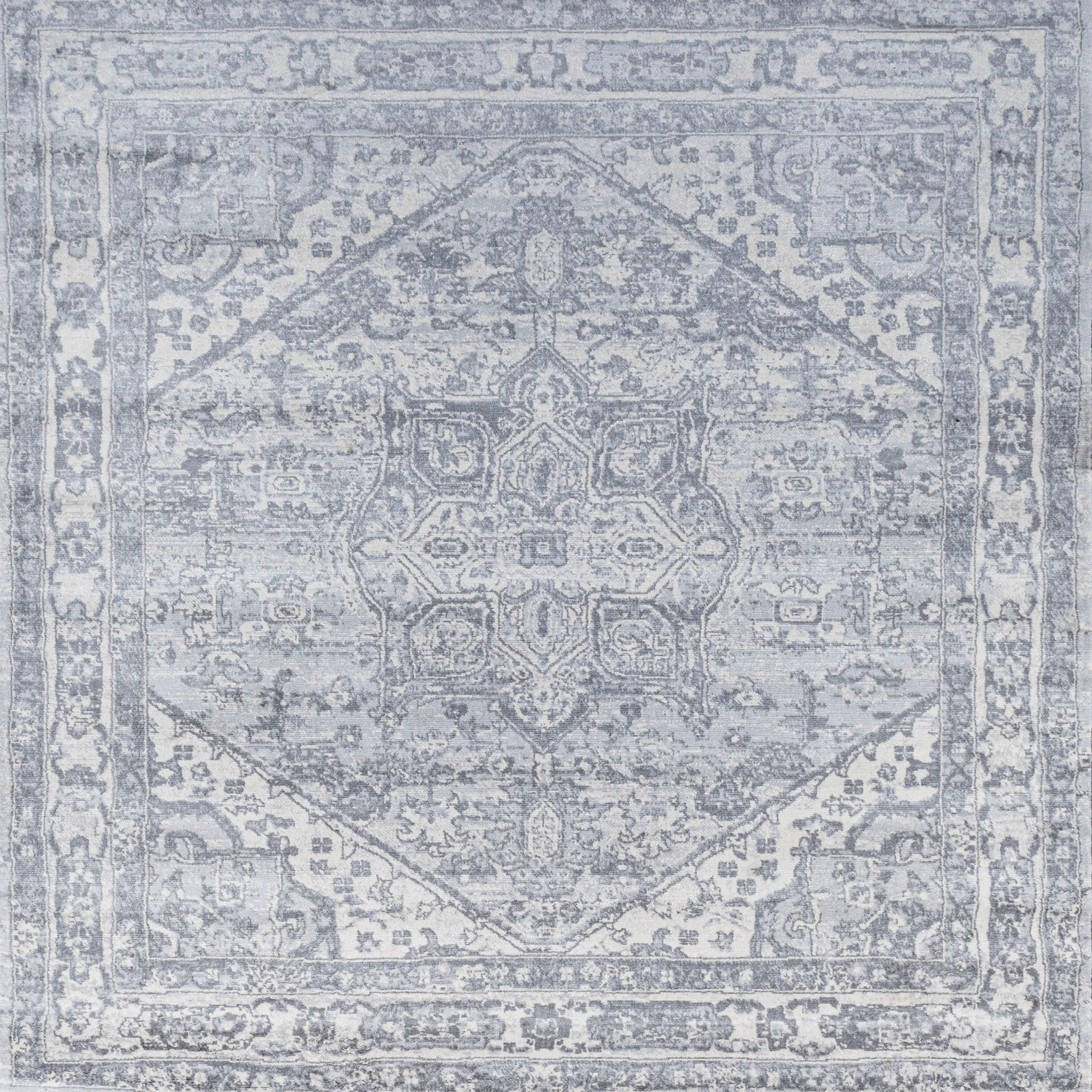 Light Gray/Ivory Reversible Synthetic Runner Rug 8' x 80'