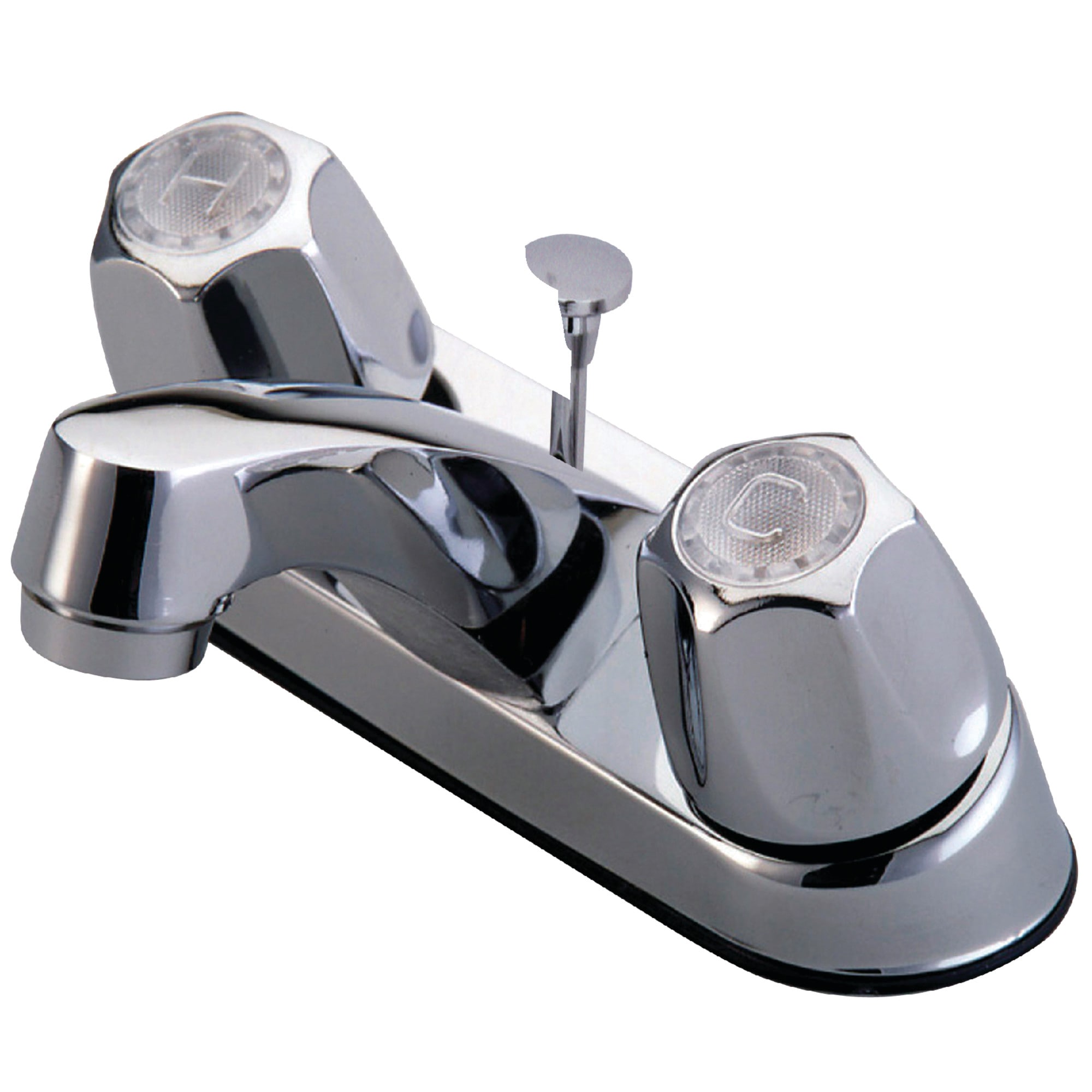 Elements of Design EF103AP Proseal Polished chrome 4-in centerset 2-handle Low-arc Residential Handle Bathroom Sink Faucet with Drain
