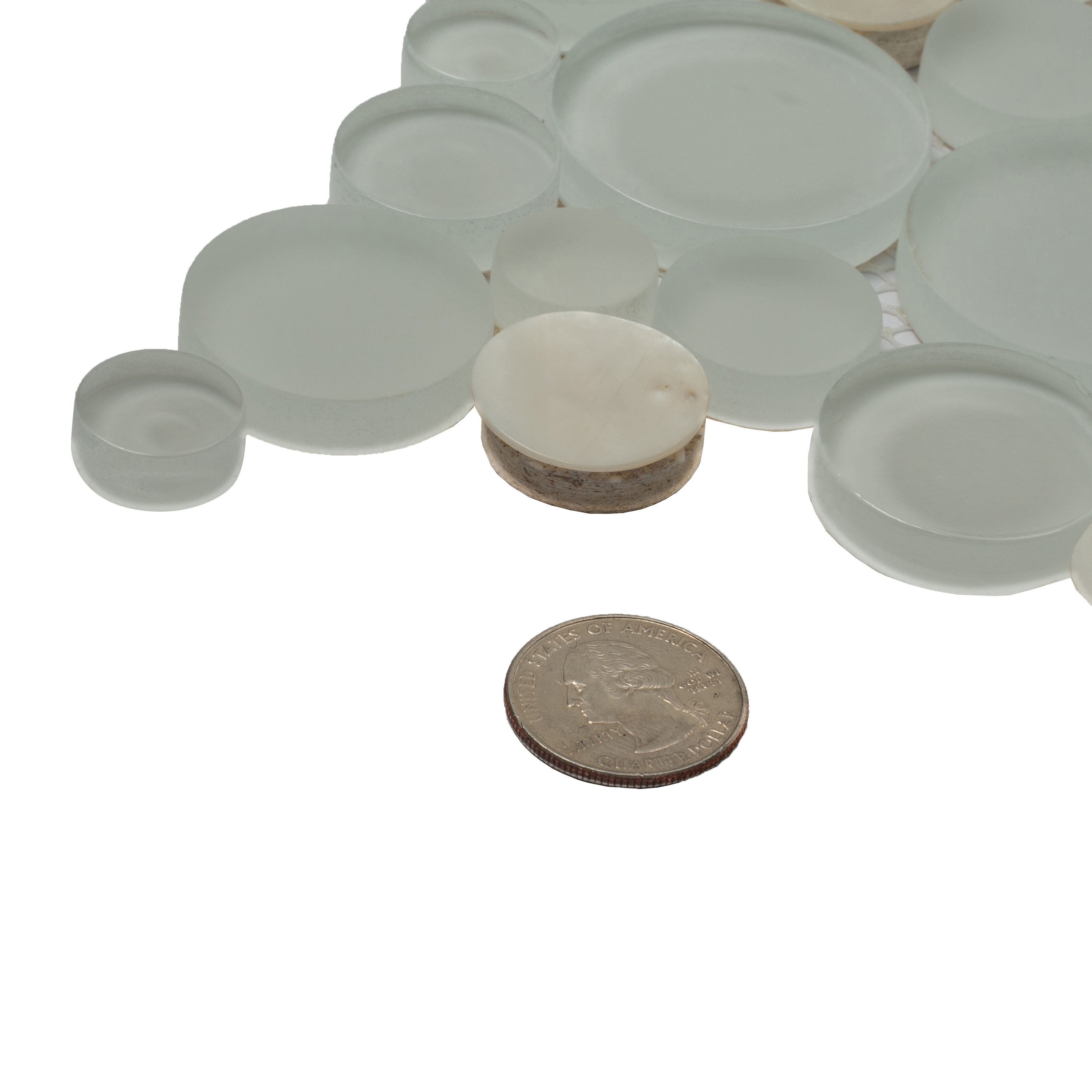 12" x 12" White Glass and Shell Mosaic Tile Sheet