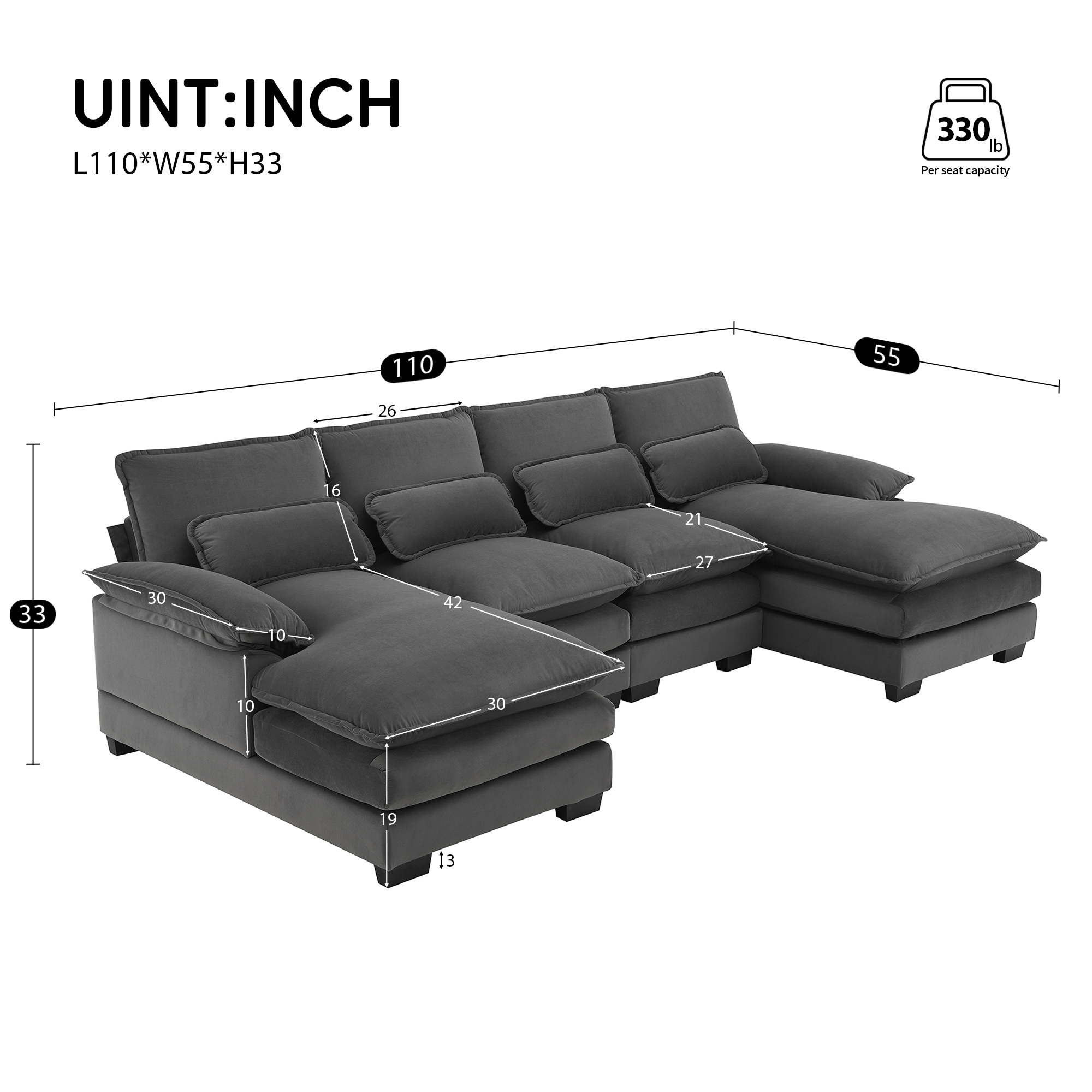 JIMSMAISON JMGTSO16GR Sofas-Loveseats - View #4