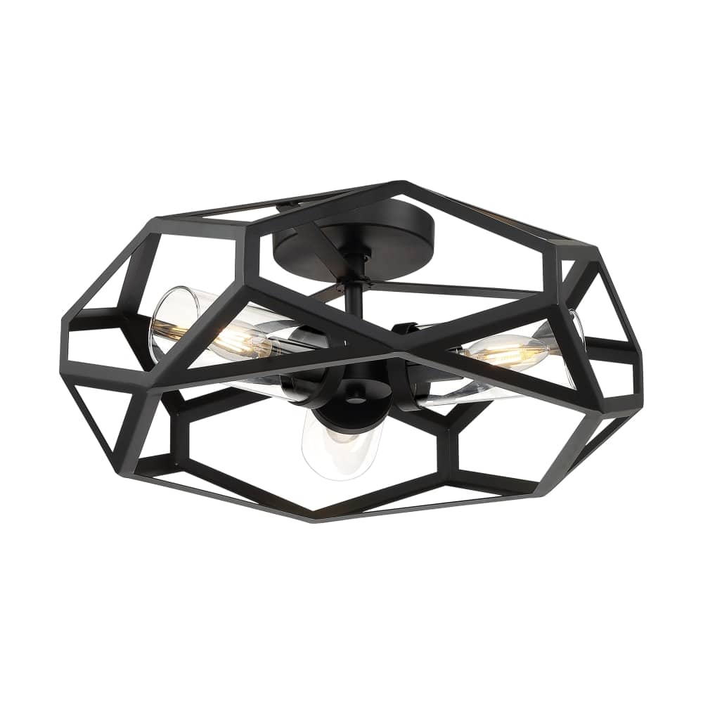  60/7303 Zemi 3 Light 20 Inch Wide SemiFlush Ceiling Fixture