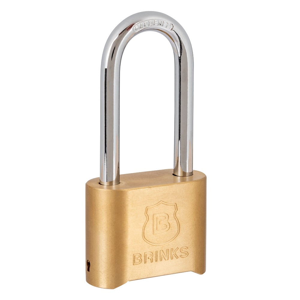 Brinks, Solid Brass 40mm Keyed Padlock with 7/8in Shackle, 4 Pack