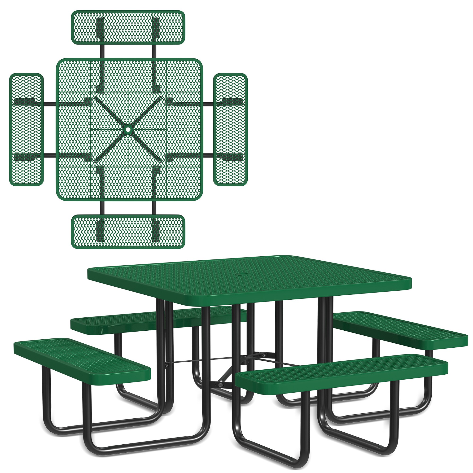 LeisureCraft T46SQP-GREEN Picnic-Tables - View #2