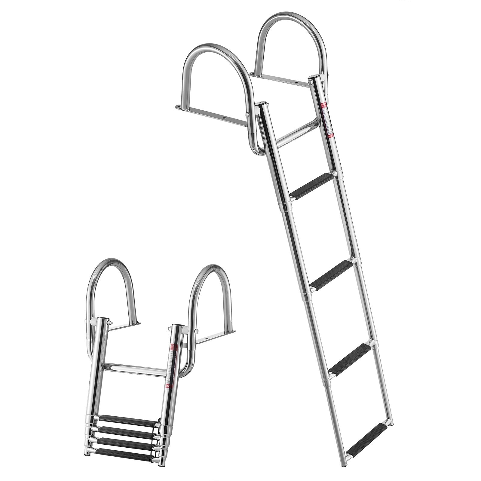 GIVIMO 4-Step 304 Stainless Steel Telescoping Folding Boat Swim Ladder with 600-lb Capacity #LW047GIVSS1316