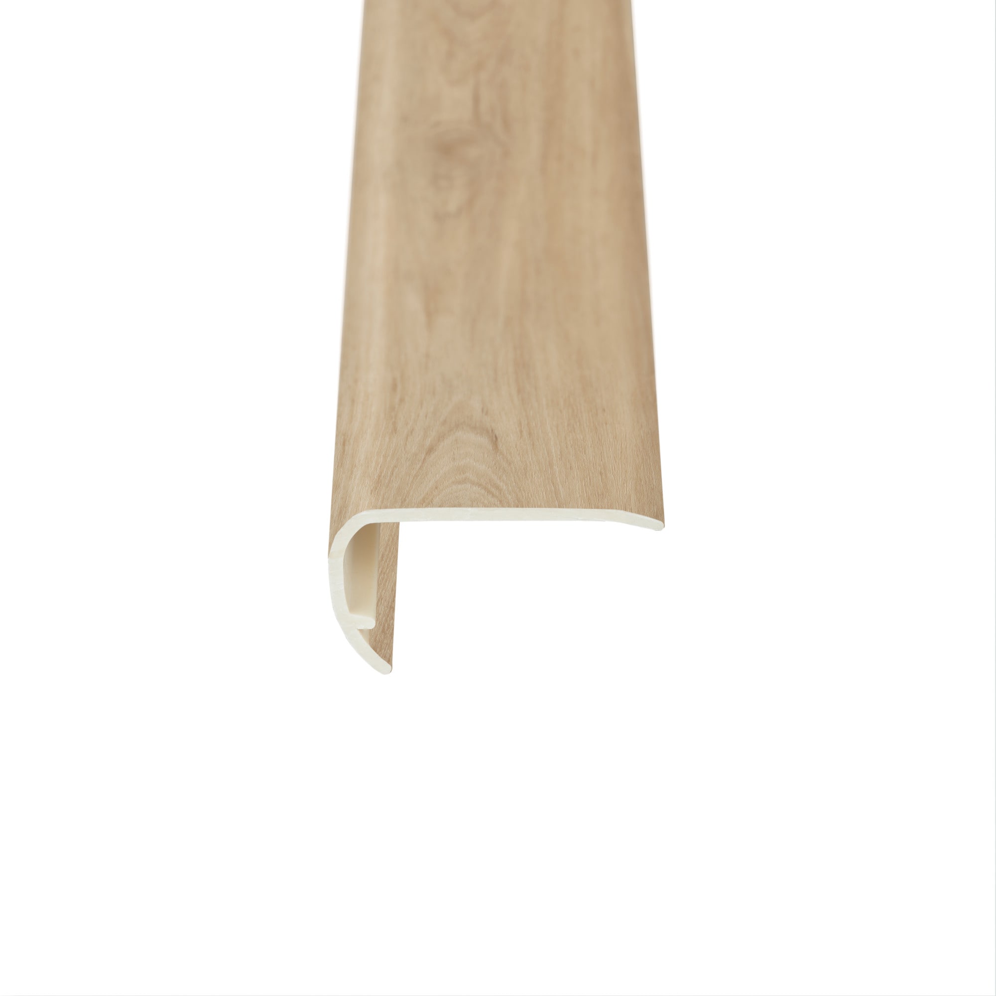 SMARTCORE LX50605083 by COREtec Floors 4.49-in x 94.49-in x 1.57-in Andover Oak Prefinished PVC Oak Flush Stair Nosing