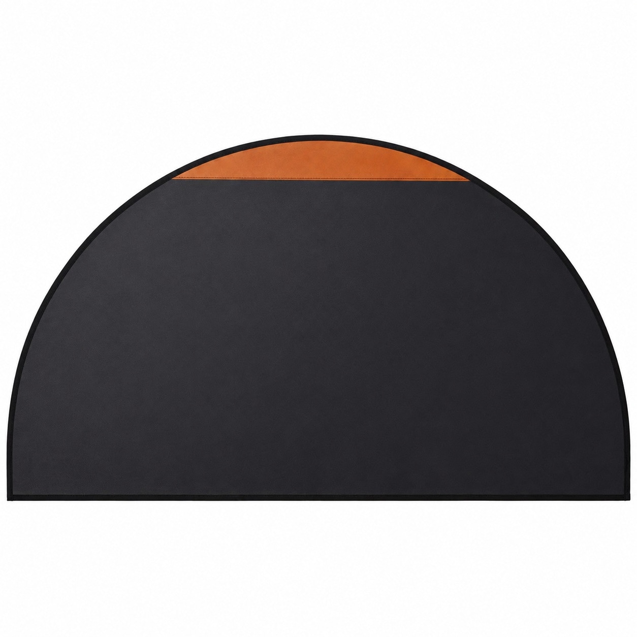 Afoxsos Fireproof Fireplace Mat 28 by 48 Inch Half Round Hearth Rug Protects Floors from Sparks and Embers Black with Brown Label #LAF0820F216