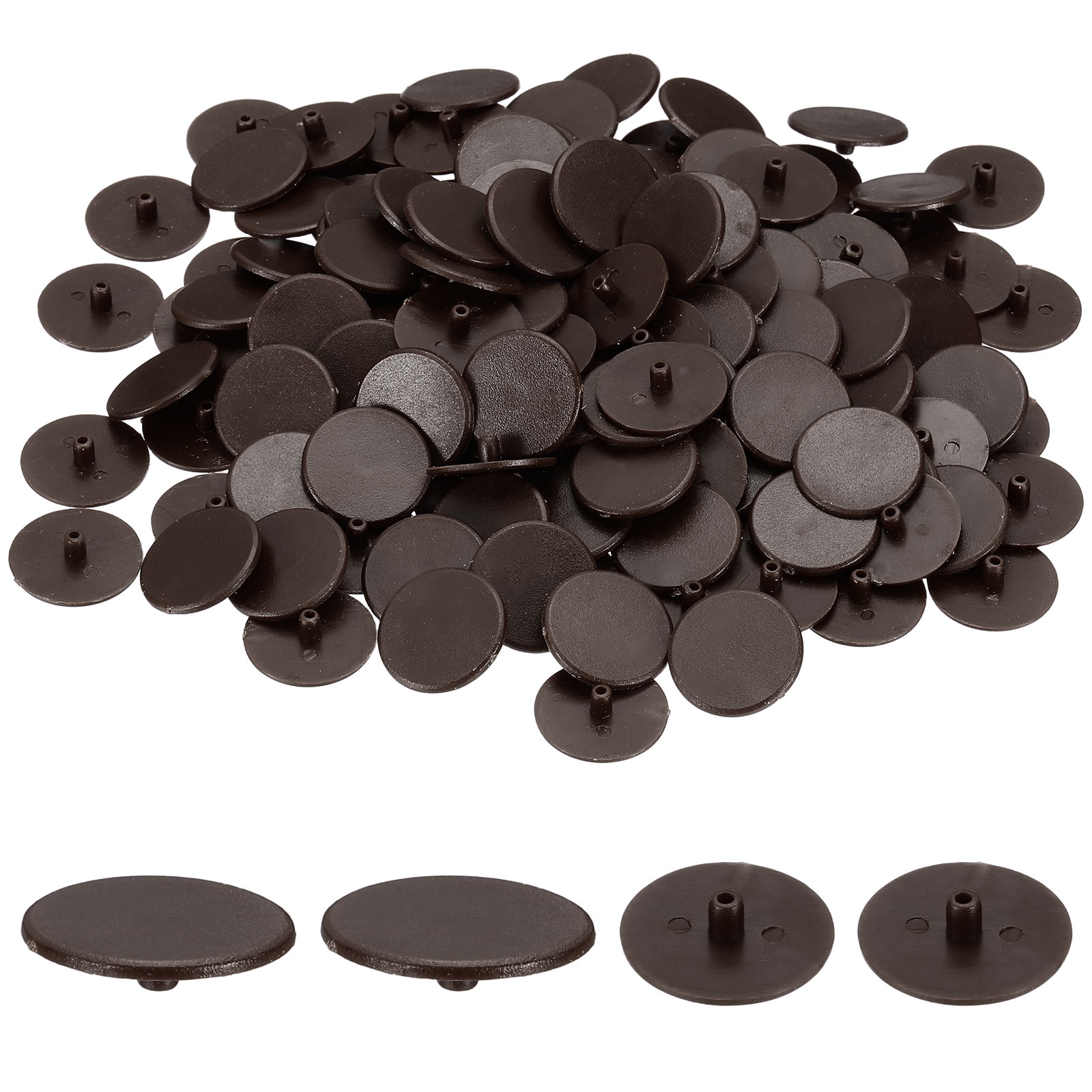 Unique Bargains 300pcs 3x17.5mm Plastic Hole Plugs Round Screw Cap Cover Panel Drill Hole Plugs for Furniture Cabinet Cupboard Shelves Fencing Post Pipe Insert End Caps Dark Brown #S26051400UX4675