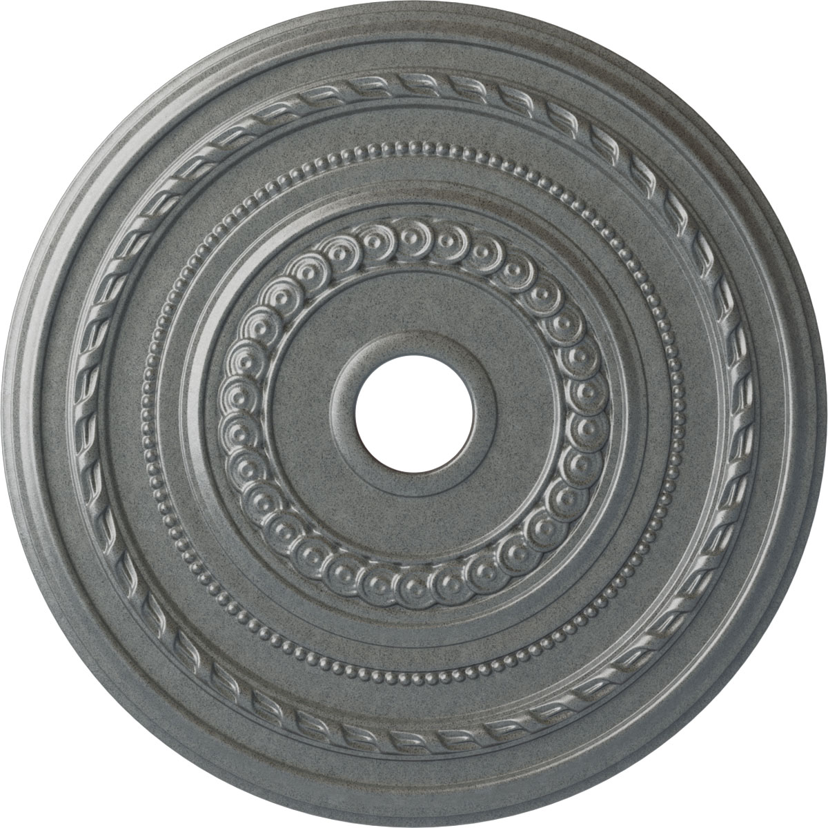 Ekena Millwork CM25COPLS Cole 25.375-in W x 25.375-in L Painted Platinum Polyurethane Whole Ceiling Medallion