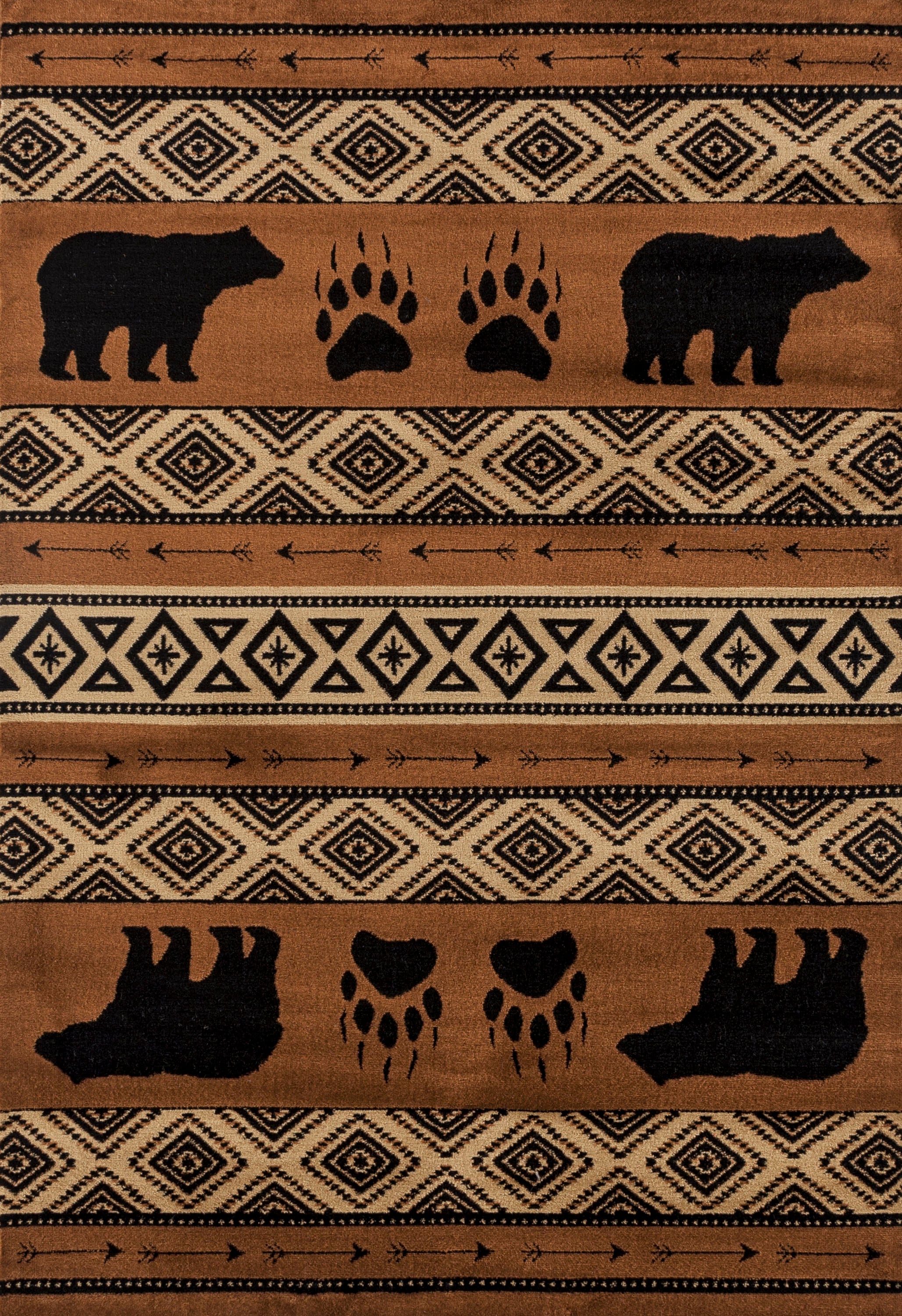 United Weavers Of America 712 30850 912 Woodside 8 x 11 (ft) Polypropylene Brown Rectangular Indoor Abstract Area rug
