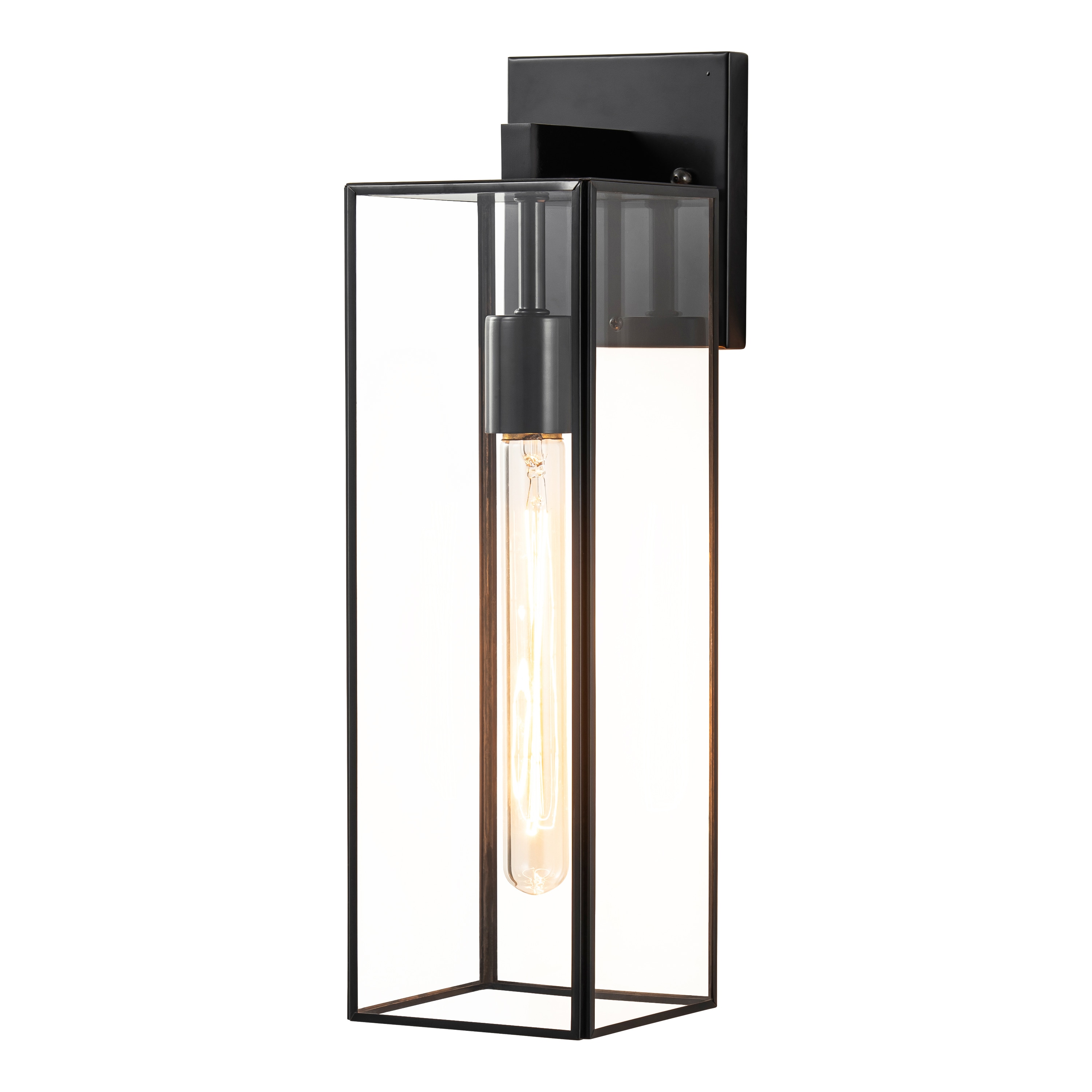 C Cattleya LCA2500-LIN-W 1 -Light 16.25-in H Black Hardwired Outdoor Wall Light