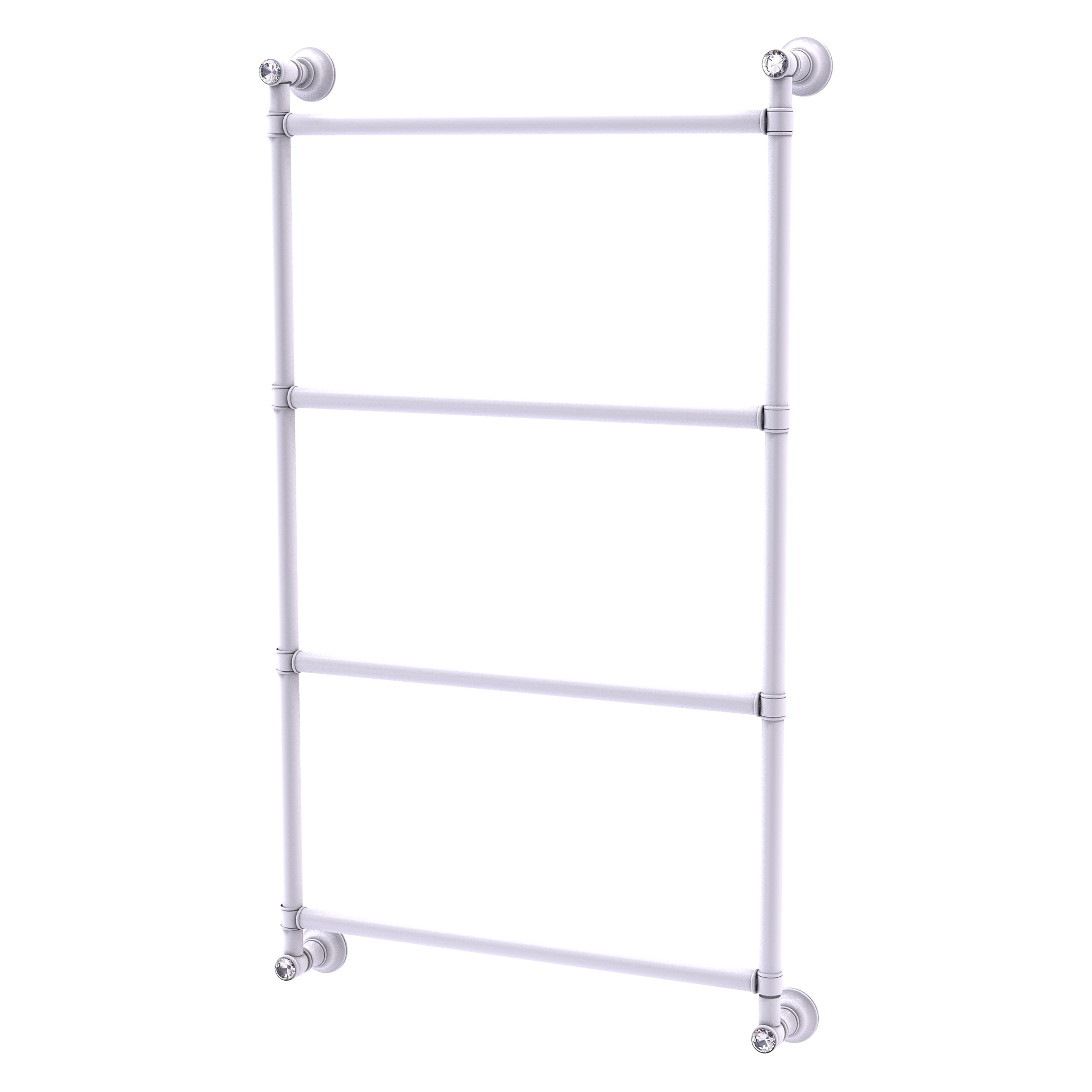 Allied Brass CC-28-36-WHM Carolina Crystal 36-in double Matte White Wall mount Double Towel Bar