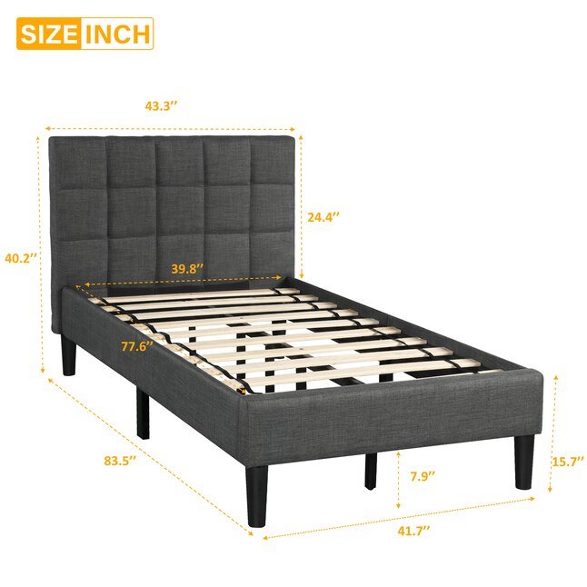 Platform Bed Frame Twin, Twin Bed Frame Width Inches