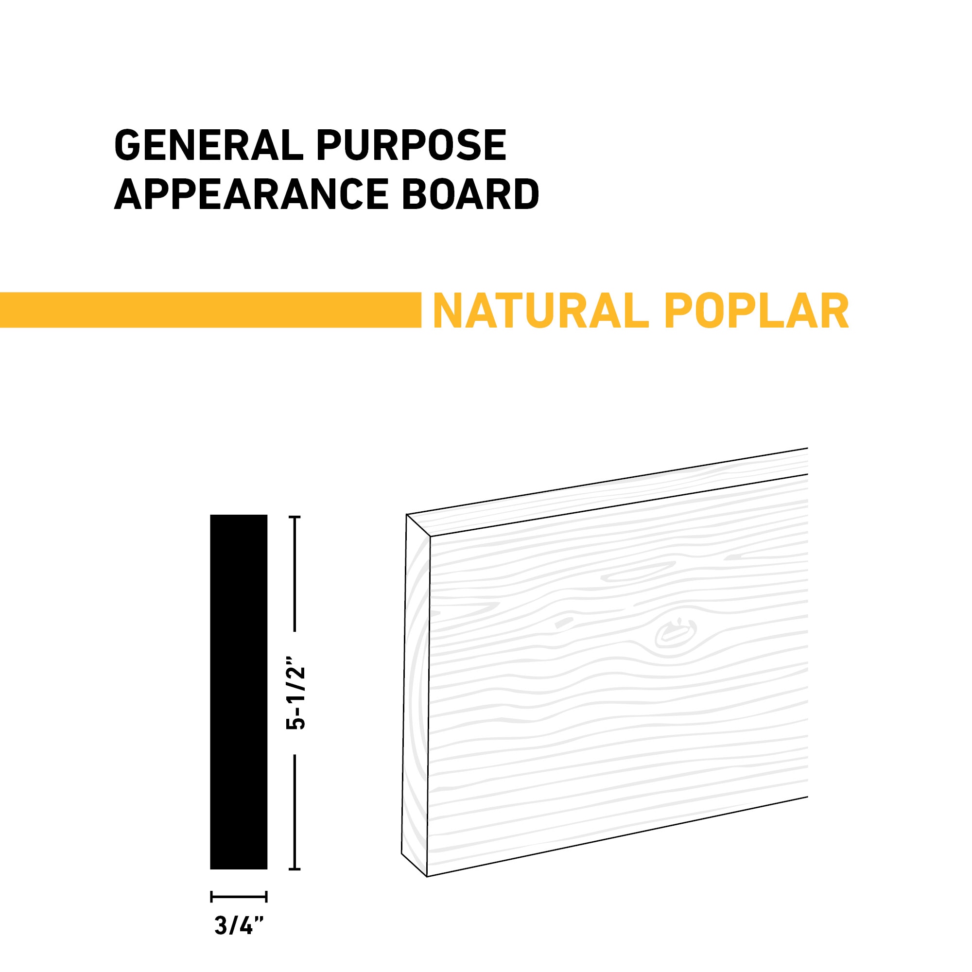 Ornamental Mouldings BRDNAT 1X6X6POPR Appearance-Boards - View #2