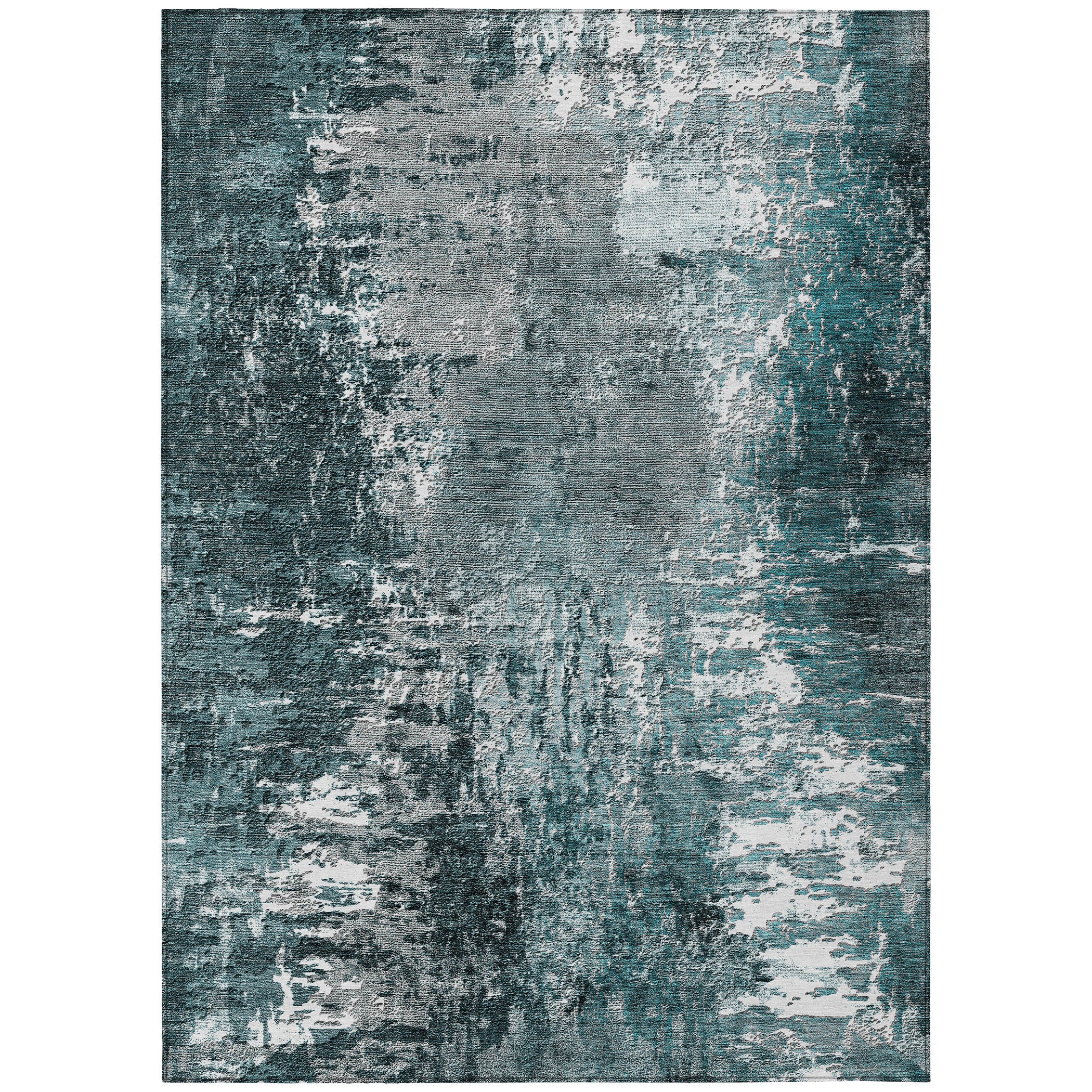 Addison Rugs ACN718TE8X10 Chantille ACN718TE 8 x 10 (ft) Polyester Teal Rectangular Indoor/Outdoor Geometric Machine washable Area rug