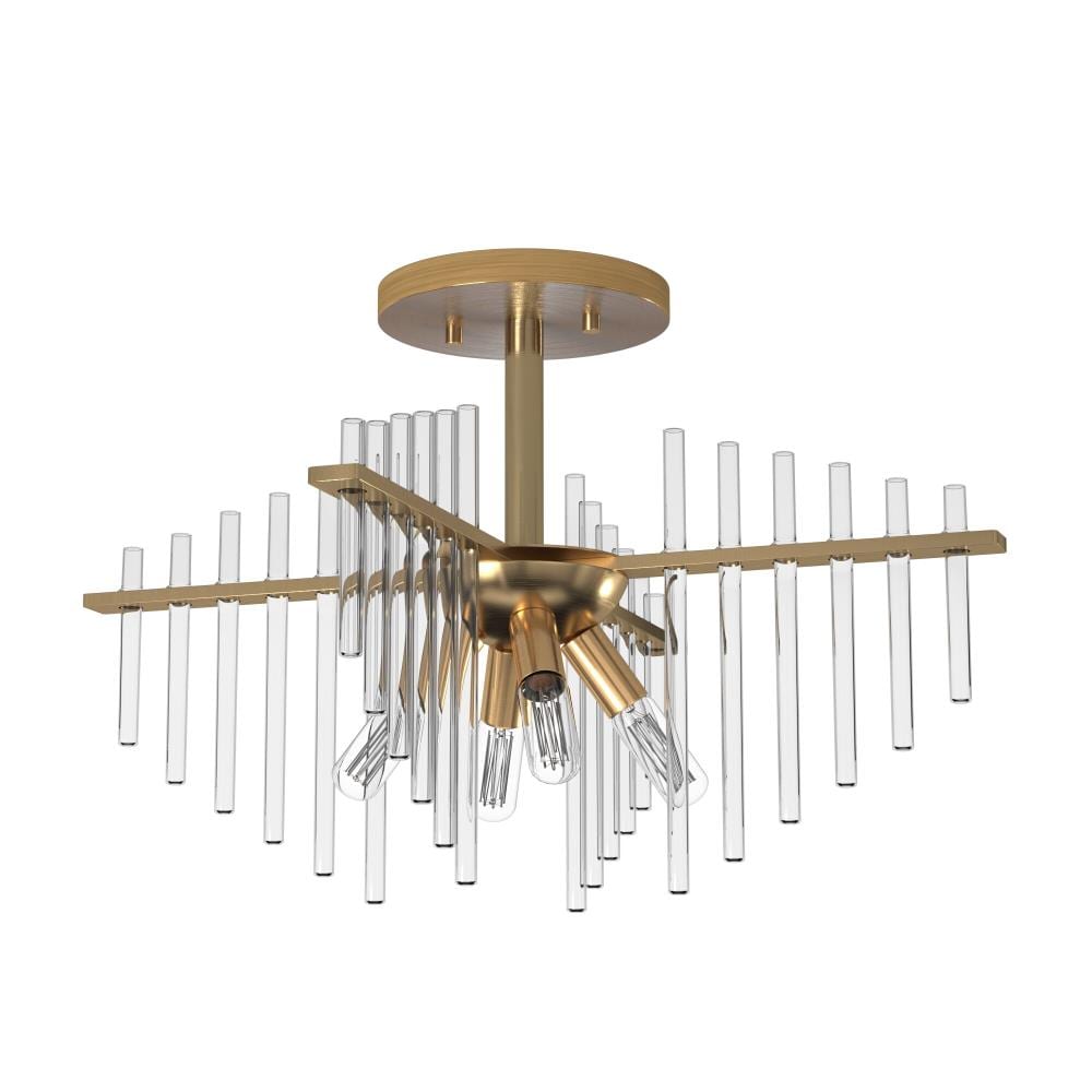 Vintage Inspired Clear Glass & Antique Brass Ceiling Light